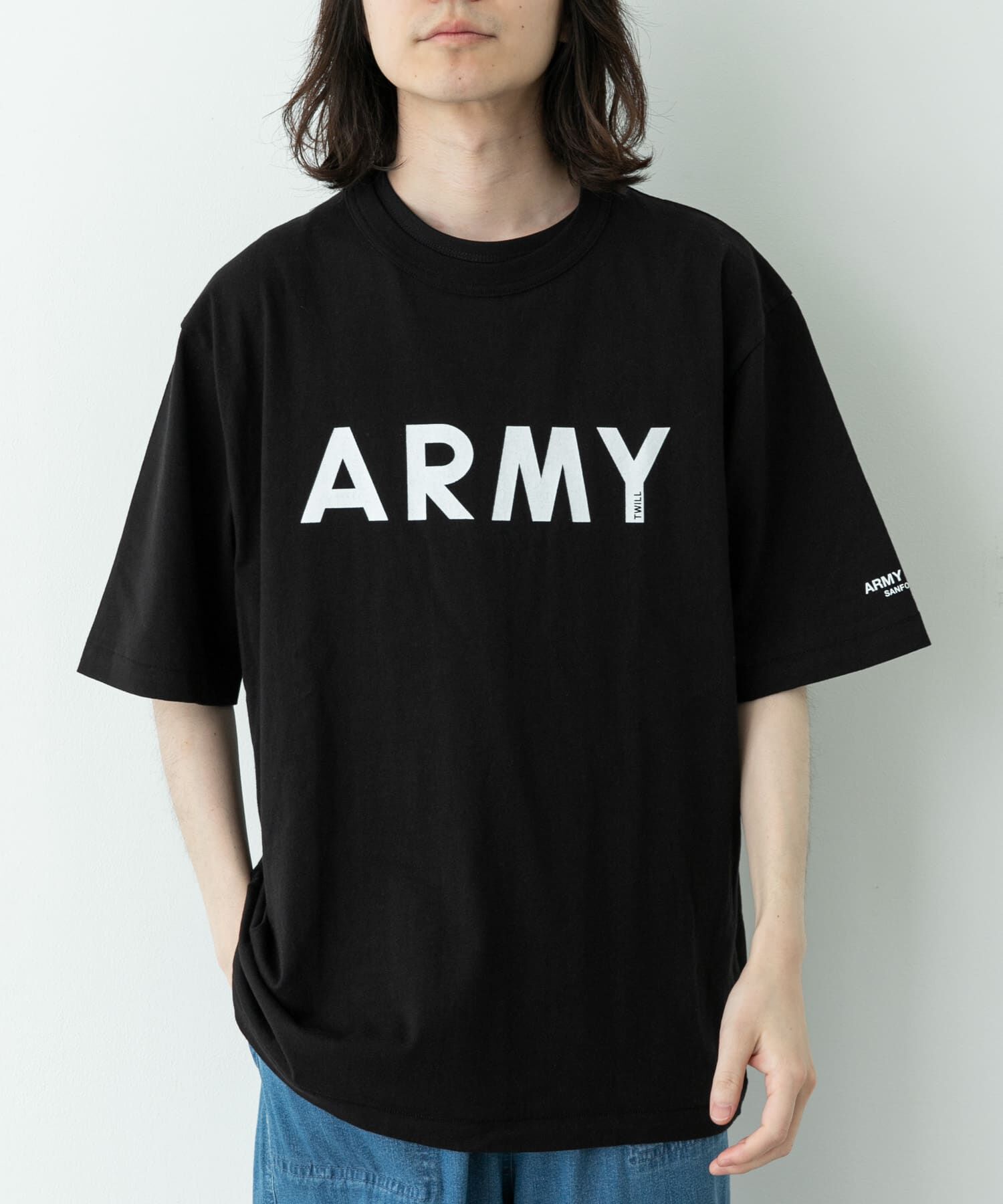 Sonny Label 「ARMY TWILL　PRINT HSTEE ARMY」|Tシャツ・カットソー|ブラック