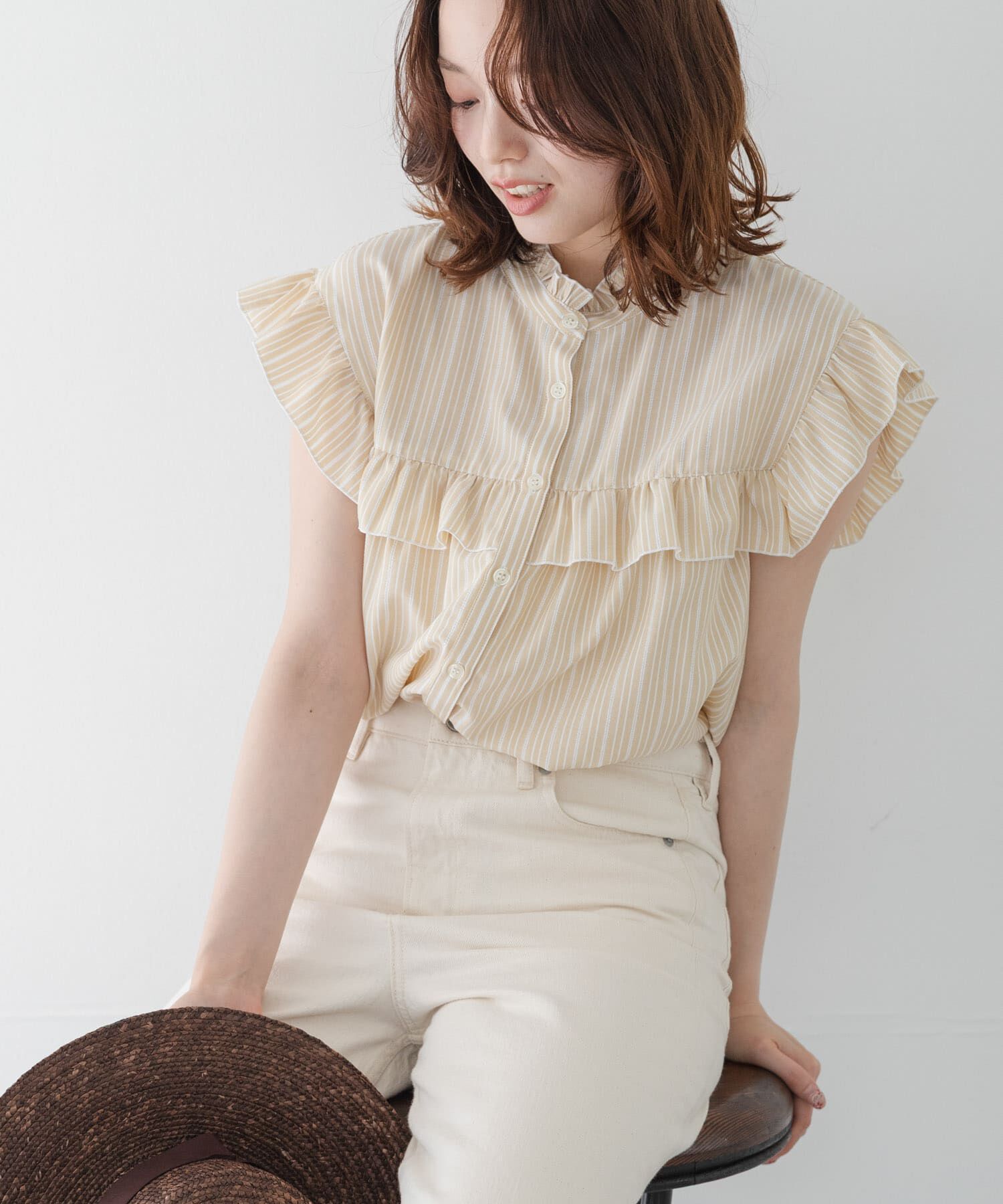 Sonny Label 「スタンドカラーフリルシャツブラウス」|シャツ・ブラウス|