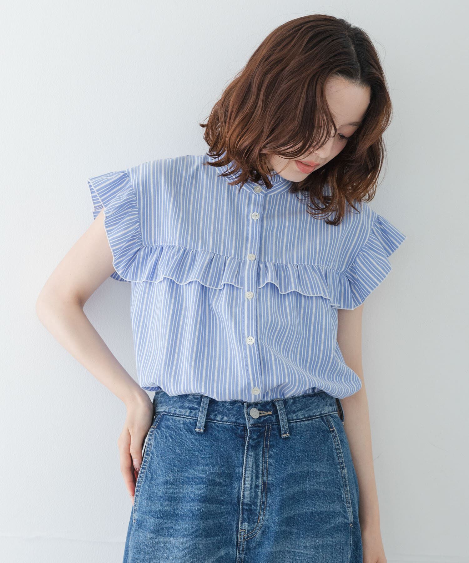 Sonny Label 「スタンドカラーフリルシャツブラウス」|シャツ・ブラウス|