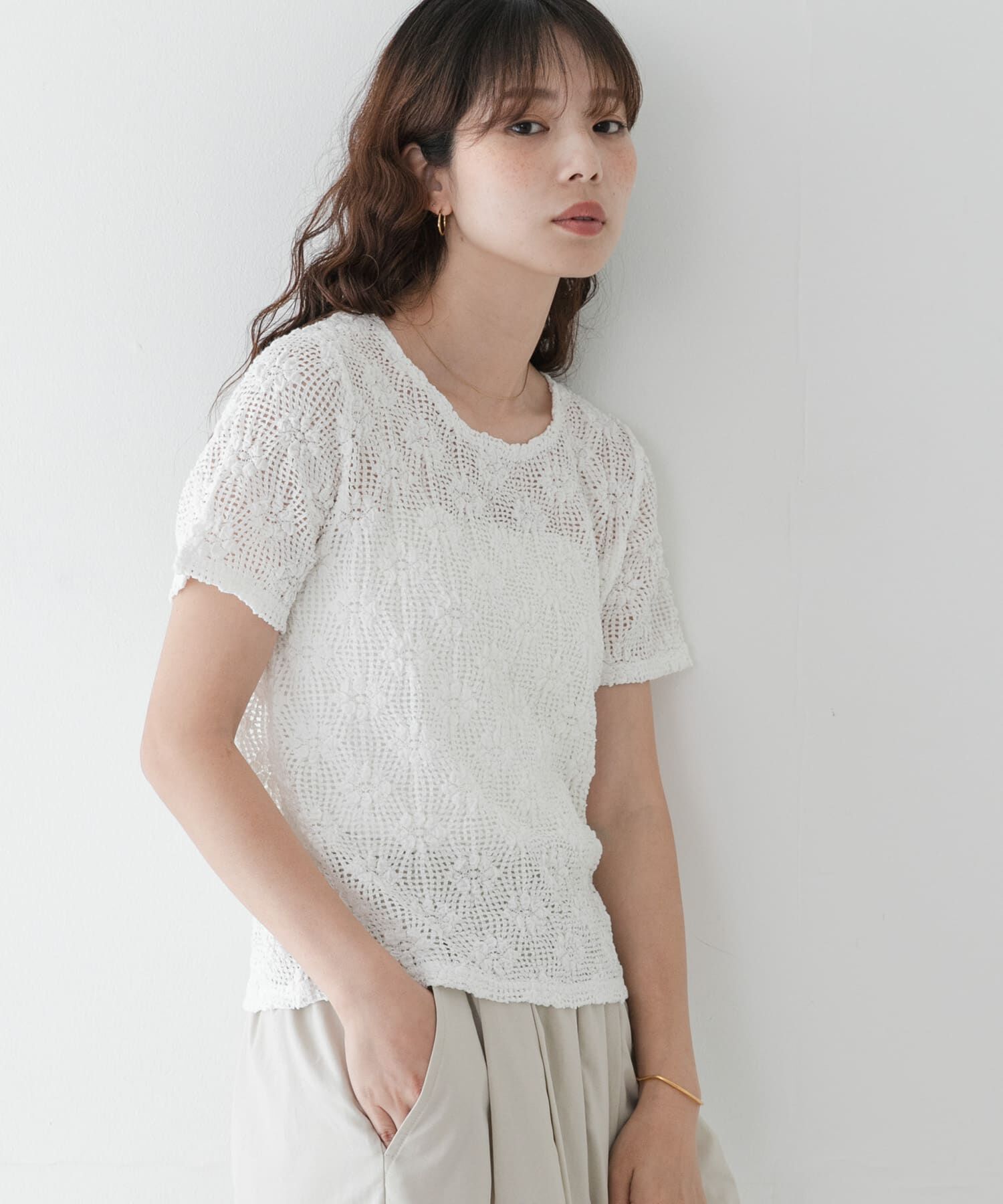Sonny Label 「ベーシックレースTシャツ」|Tシャツ・カットソー|