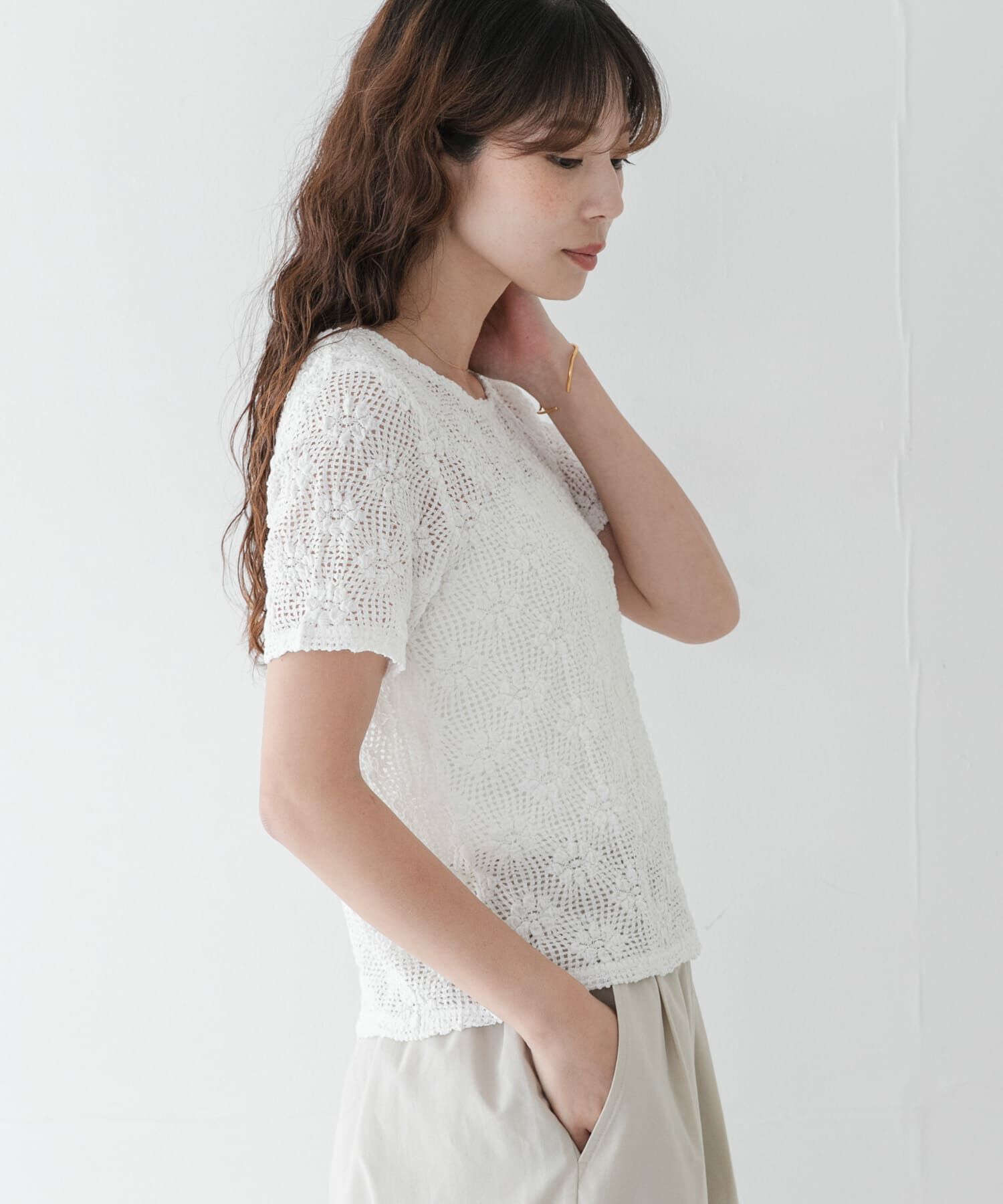 Sonny Label 「ベーシックレースTシャツ」|Tシャツ・カットソー|