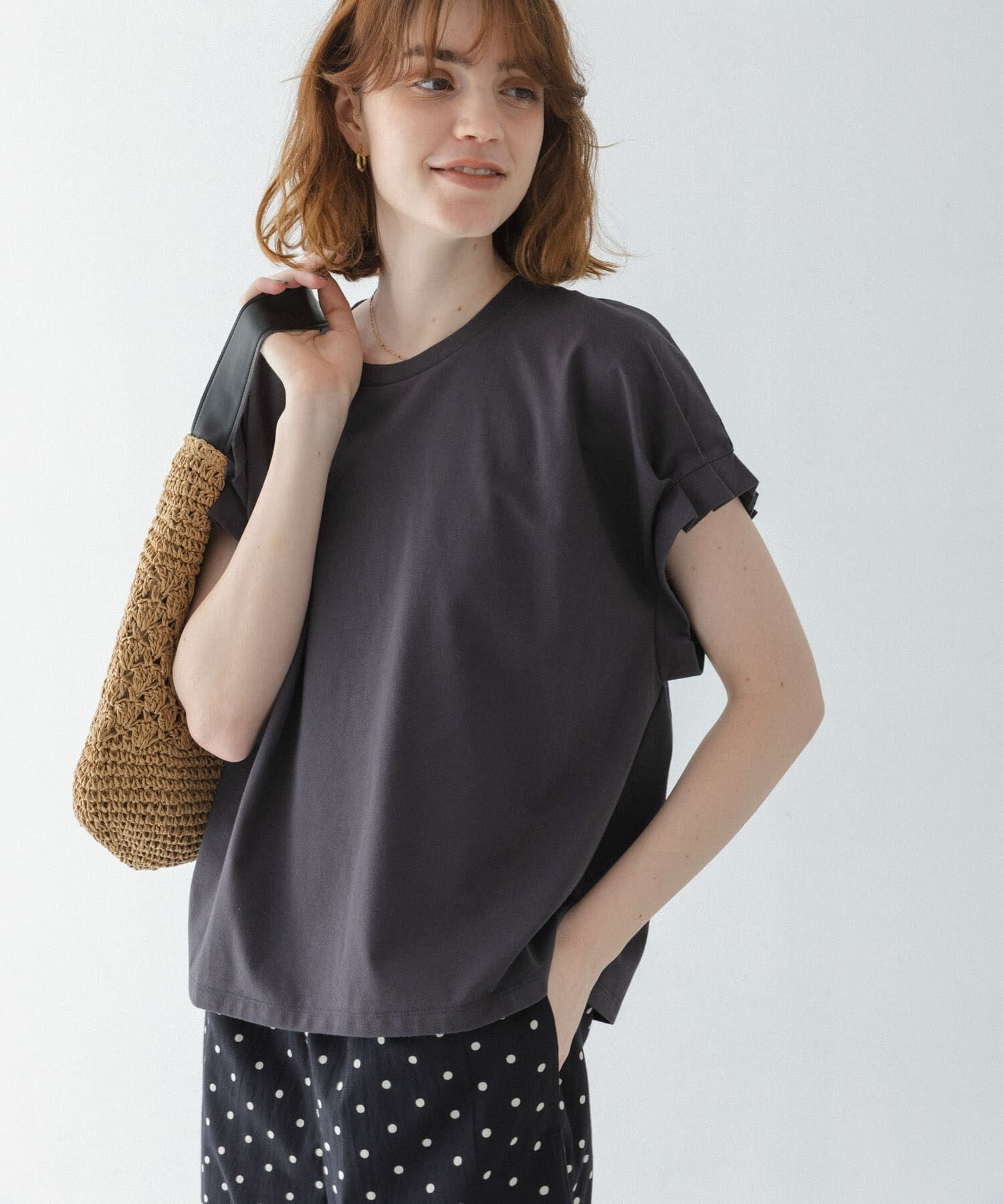 Sonny Label 「接触冷感タックスリーブプルオーバー」|Tシャツ・カットソー|チャコールグレー