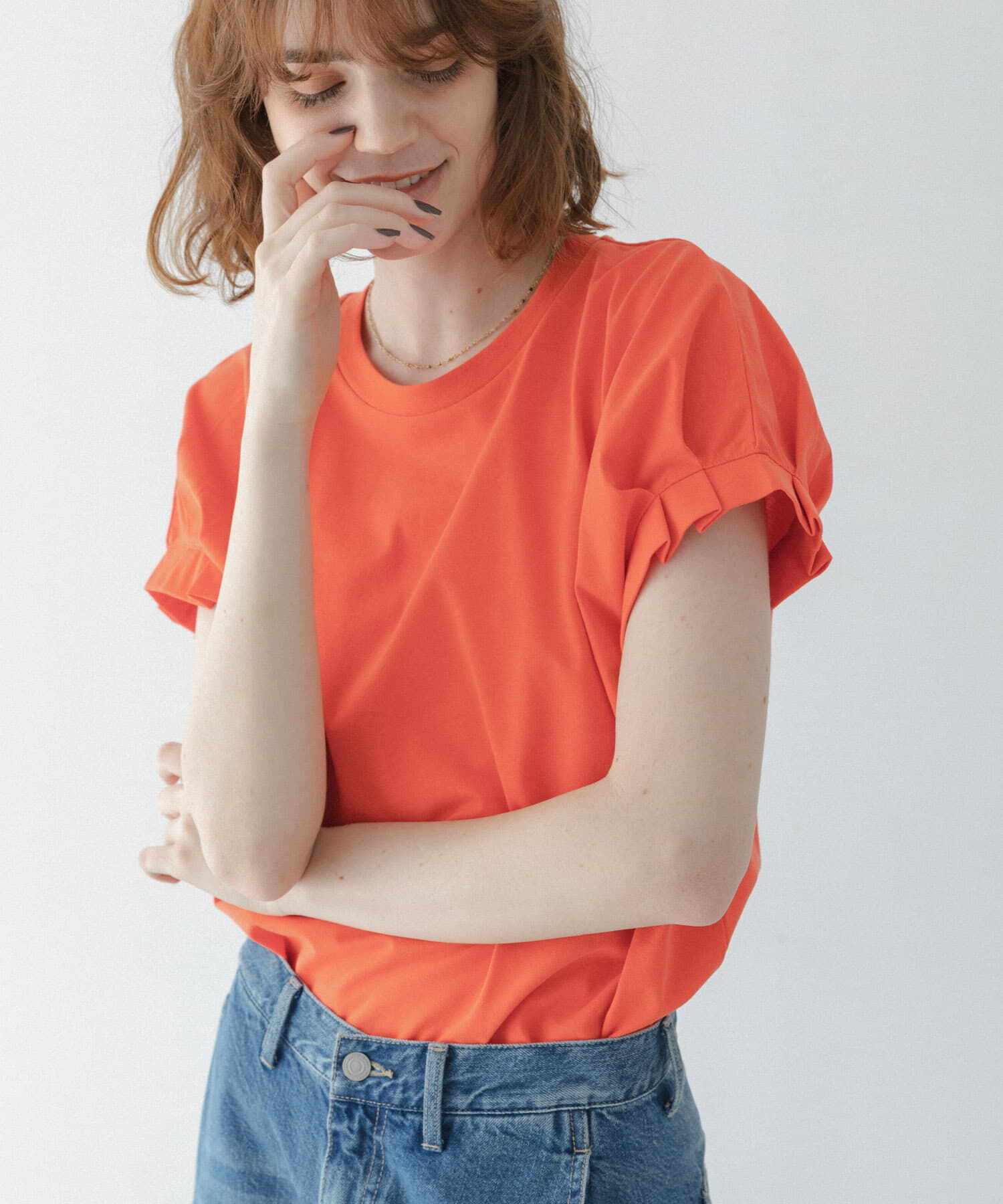 Sonny Label 「接触冷感タックスリーブプルオーバー」|Tシャツ・カットソー|レッド系その他