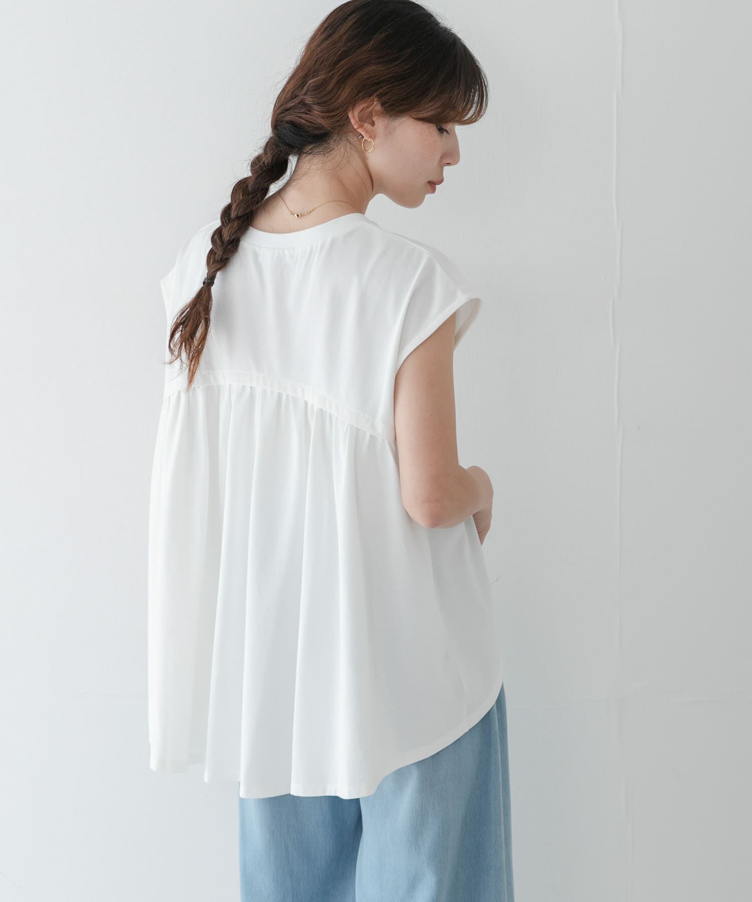 Sonny Label 「接触冷感バックフレアフレンチTシャツ」|Tシャツ・カットソー|オフホワイト