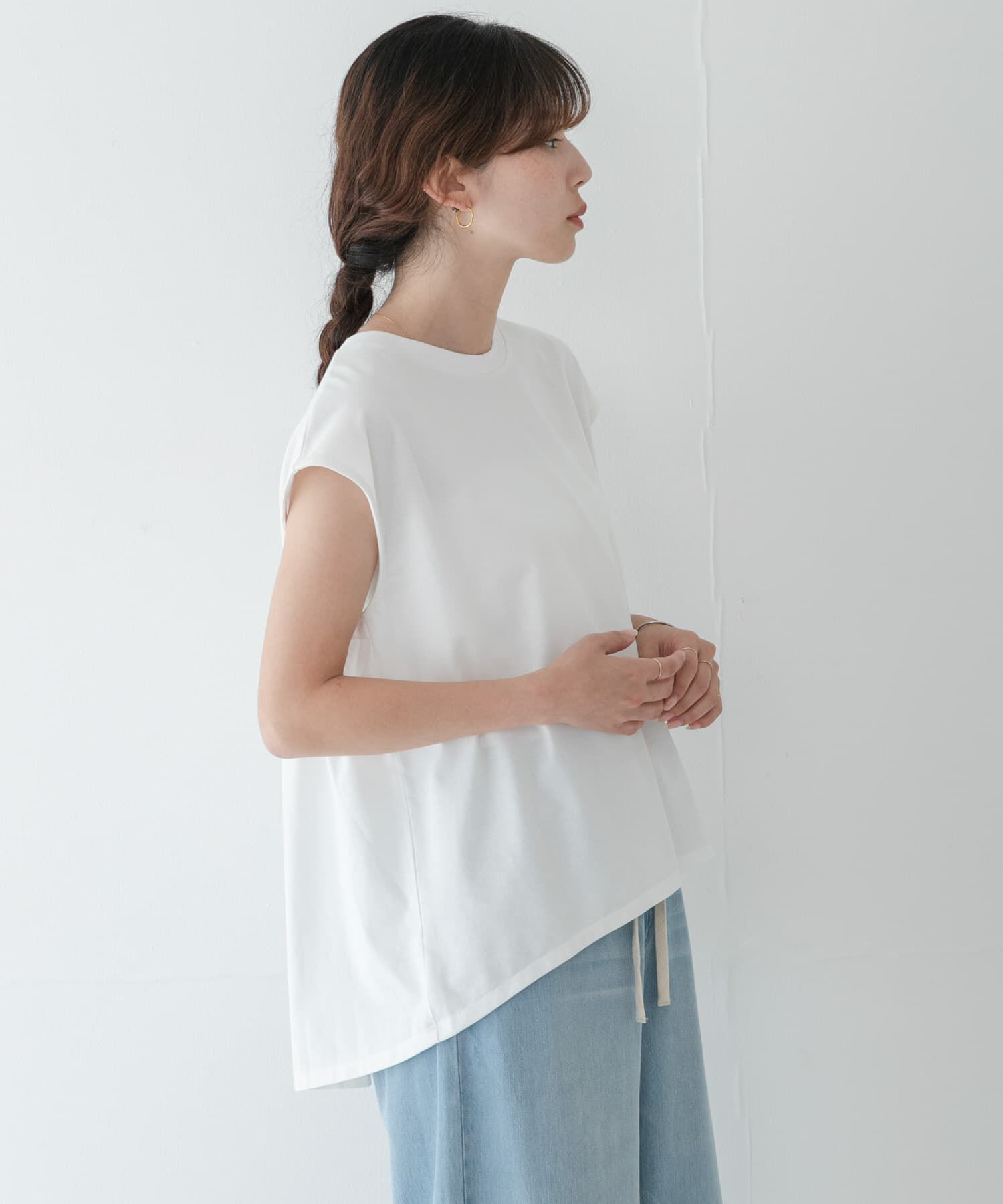 Sonny Label 「接触冷感バックフレアフレンチTシャツ」|Tシャツ・カットソー|