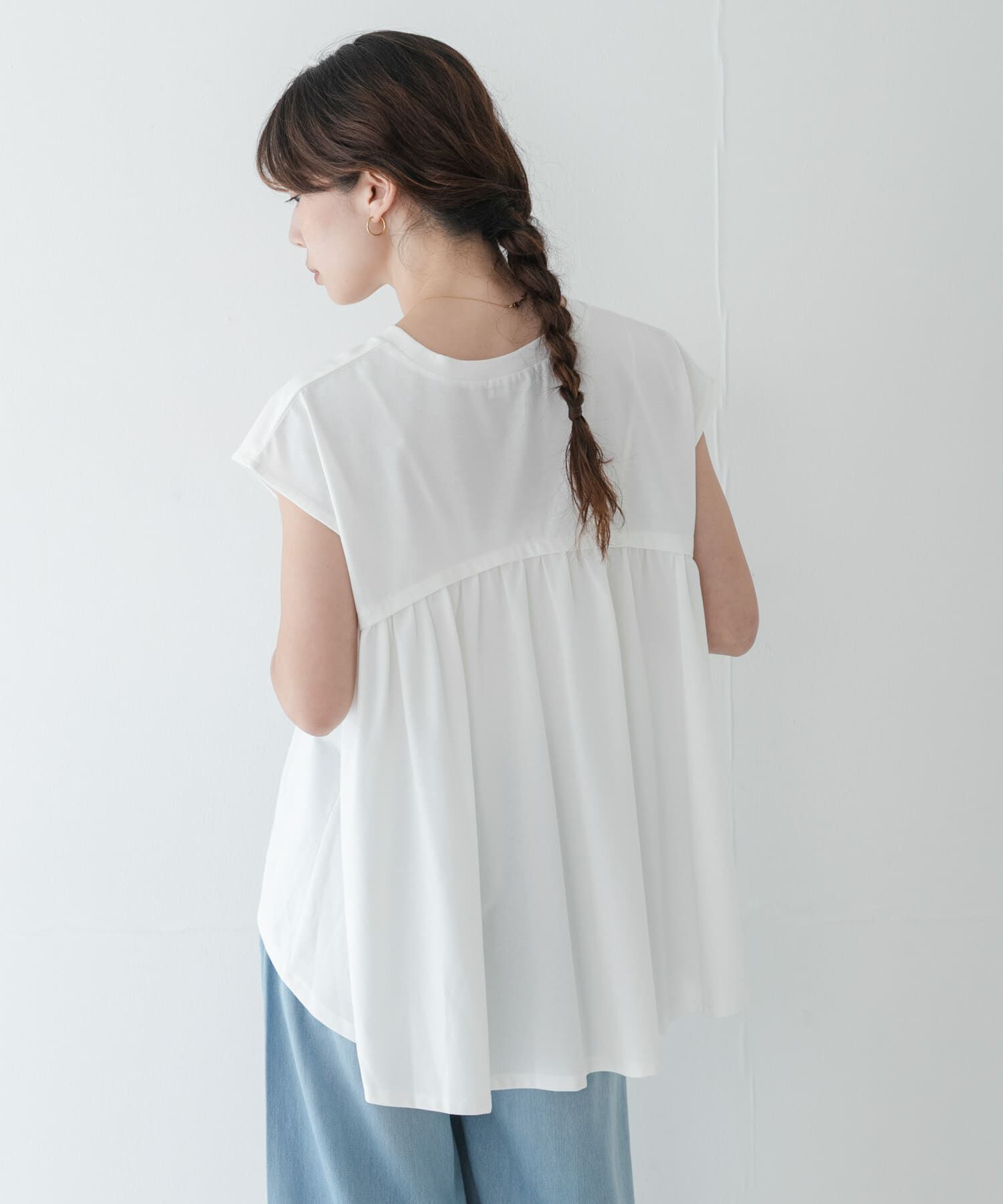 Sonny Label 「接触冷感バックフレアフレンチTシャツ」|Tシャツ・カットソー|
