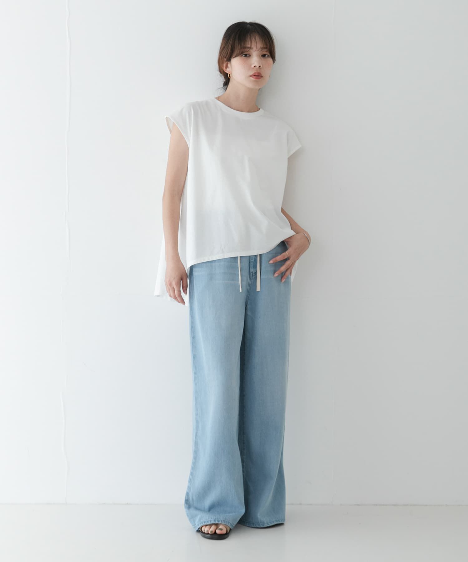 Sonny Label 「接触冷感バックフレアフレンチTシャツ」|Tシャツ・カットソー|