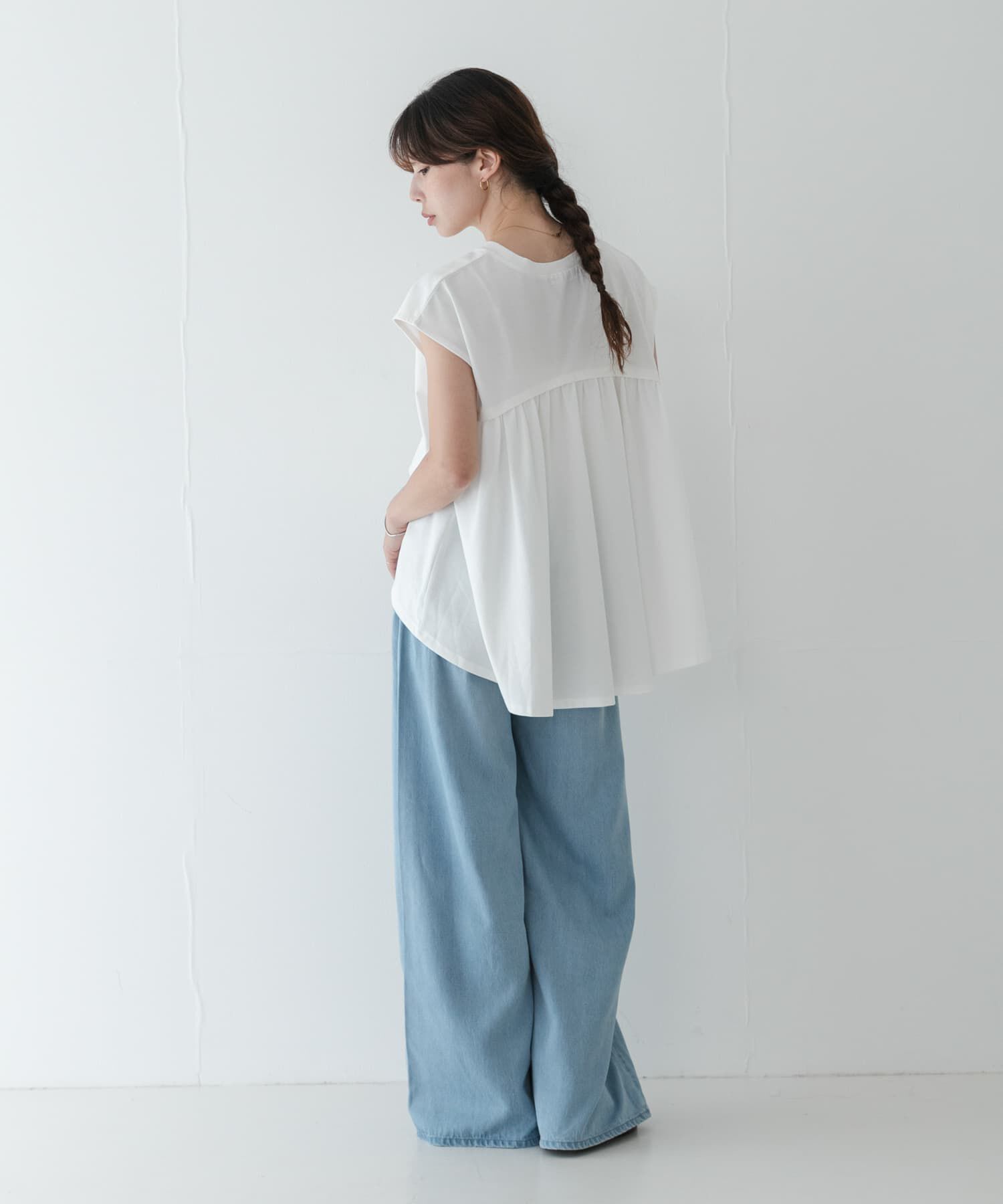 Sonny Label 「接触冷感バックフレアフレンチTシャツ」|Tシャツ・カットソー|