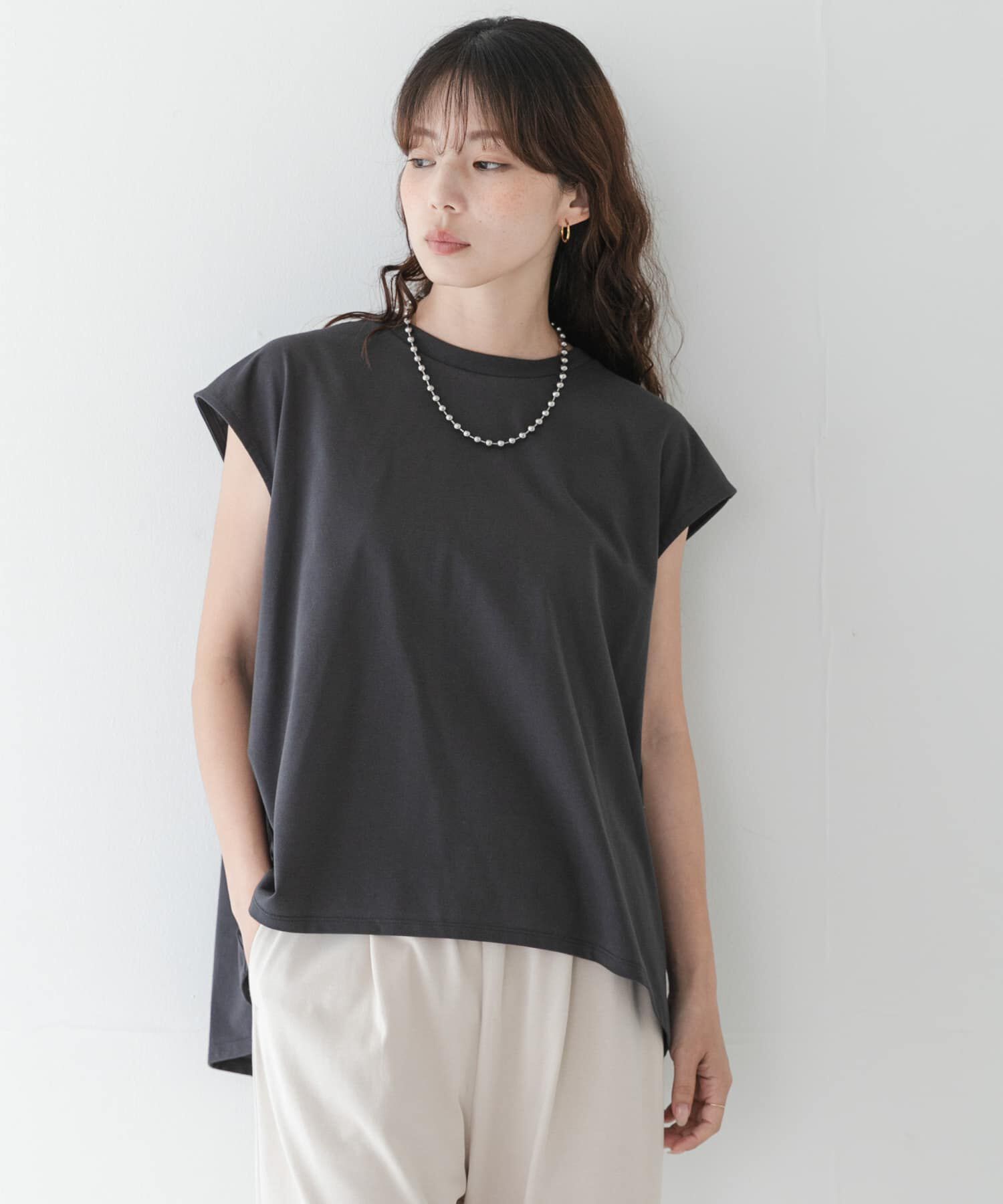 Sonny Label 「接触冷感バックフレアフレンチTシャツ」|Tシャツ・カットソー|