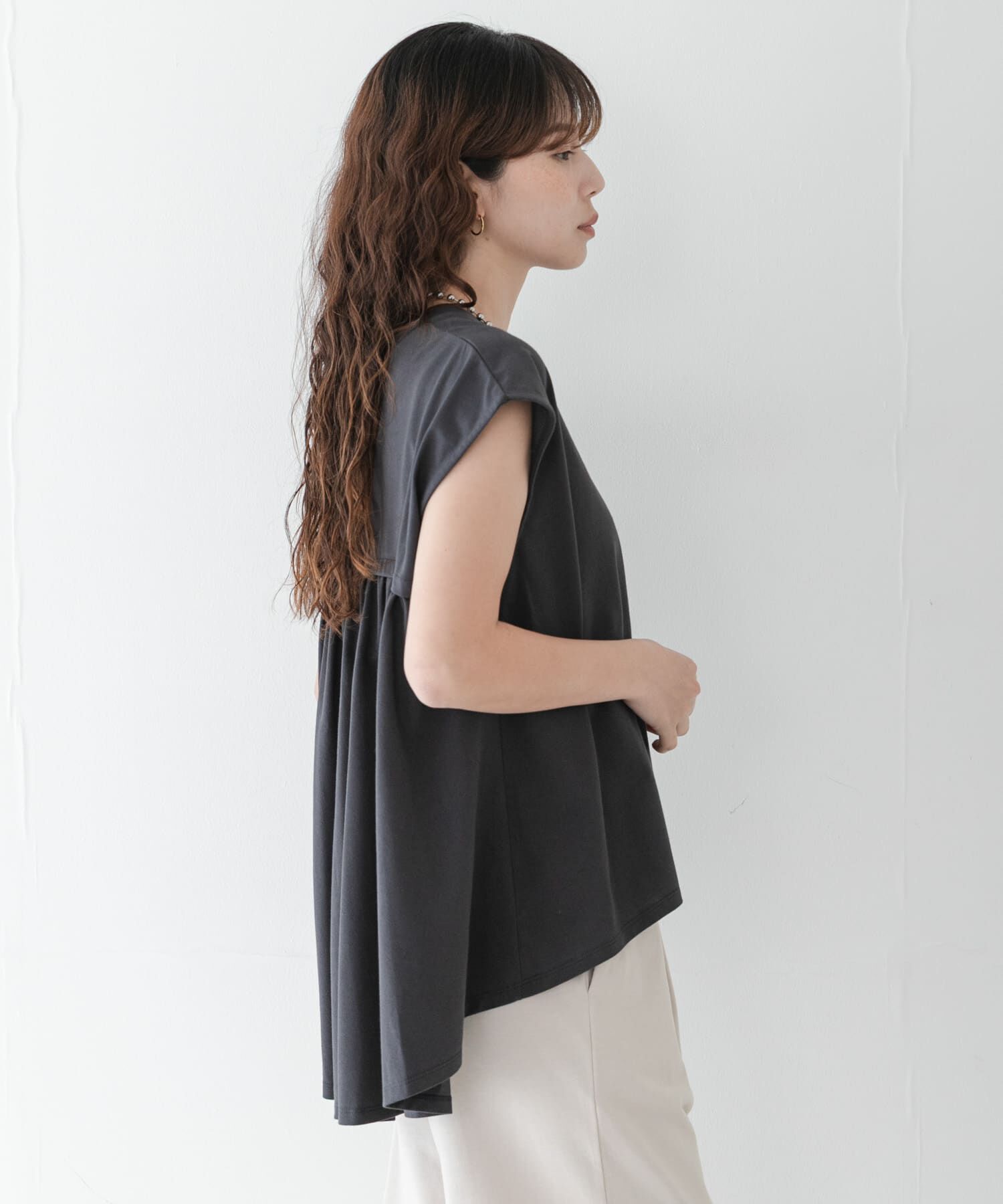 Sonny Label 「接触冷感バックフレアフレンチTシャツ」|Tシャツ・カットソー|