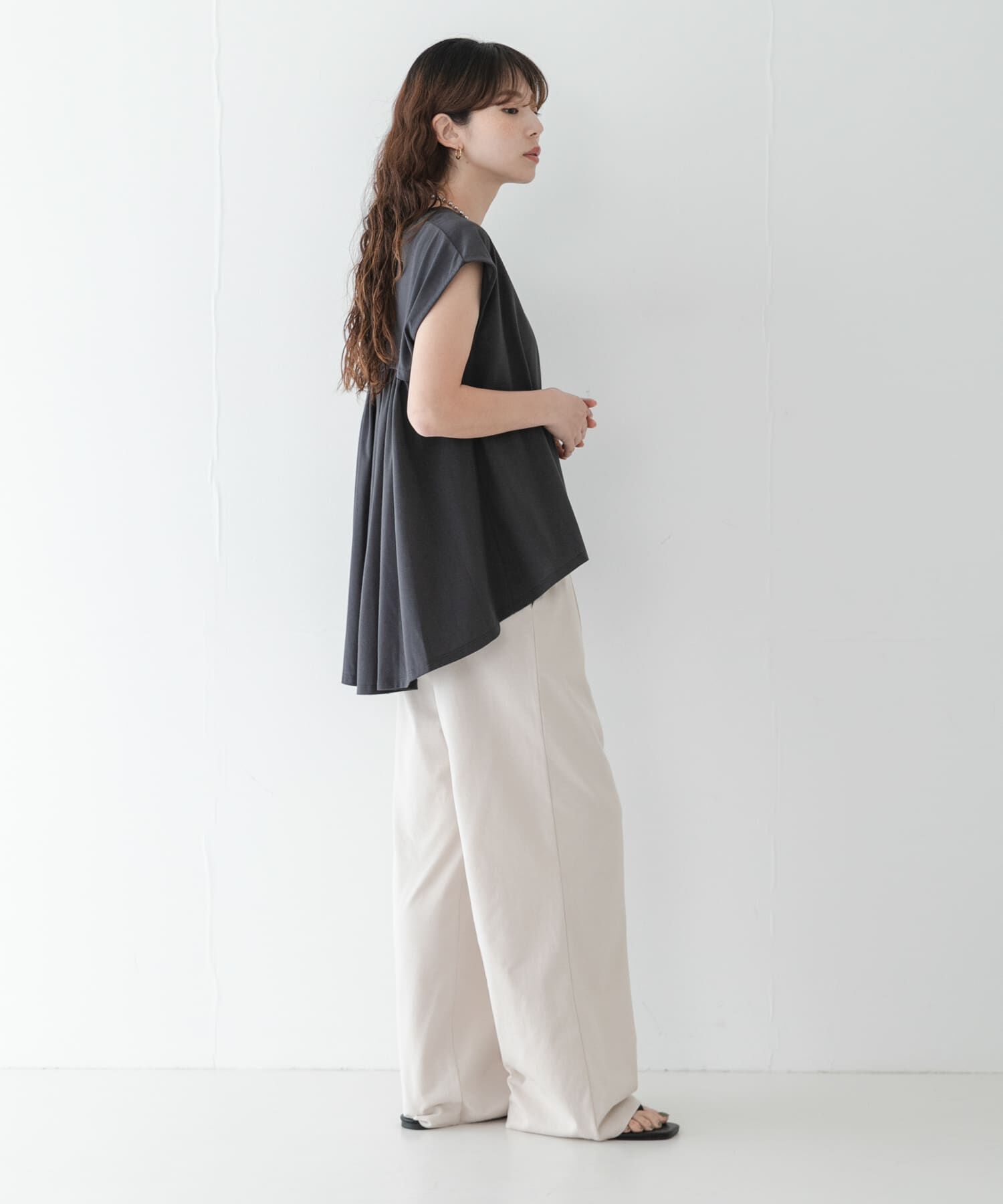 Sonny Label 「接触冷感バックフレアフレンチTシャツ」|Tシャツ・カットソー|