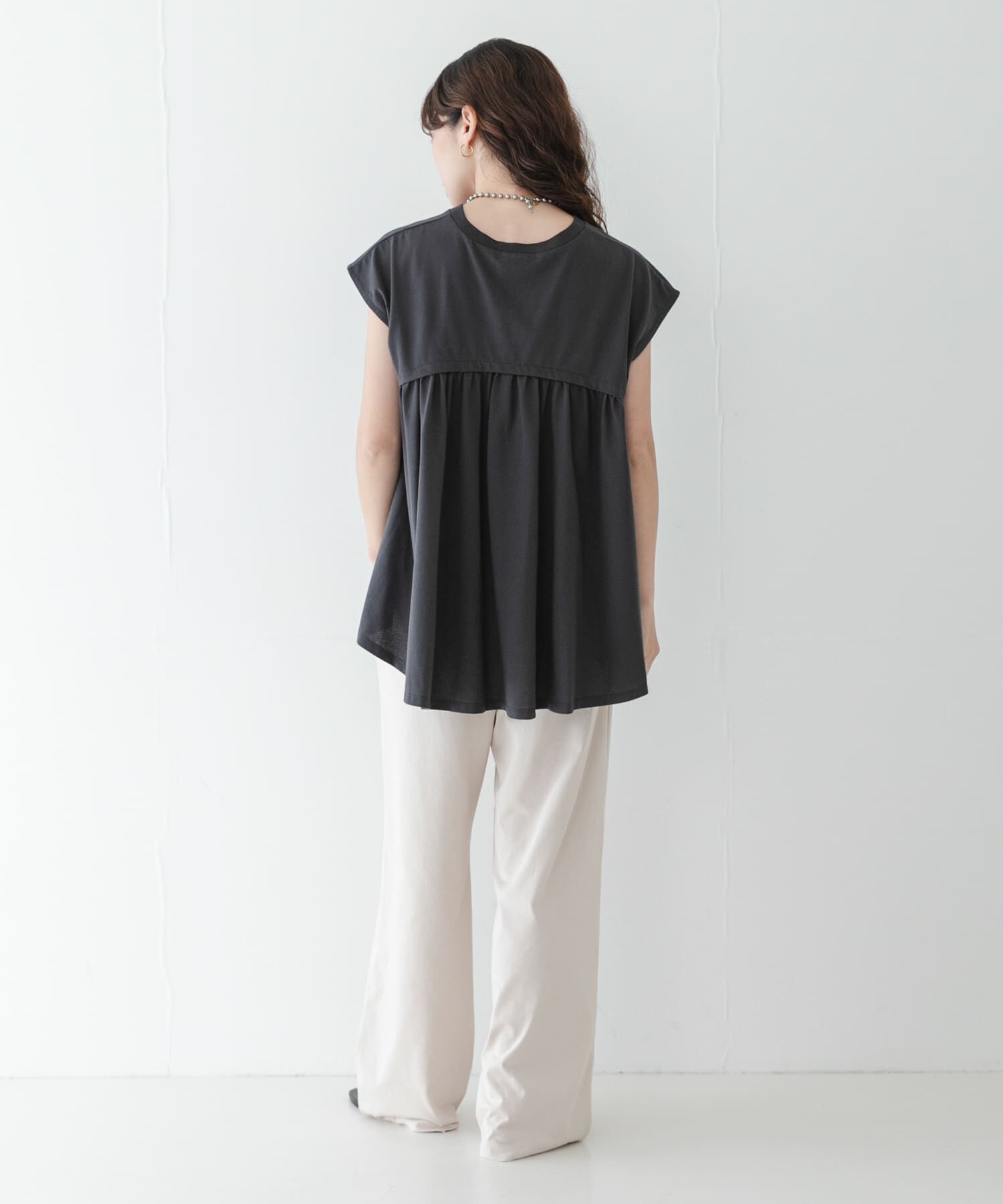 Sonny Label 「接触冷感バックフレアフレンチTシャツ」|Tシャツ・カットソー|