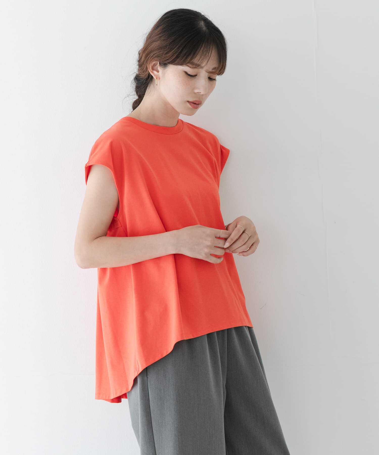 Sonny Label 「接触冷感バックフレアフレンチTシャツ」|Tシャツ・カットソー|