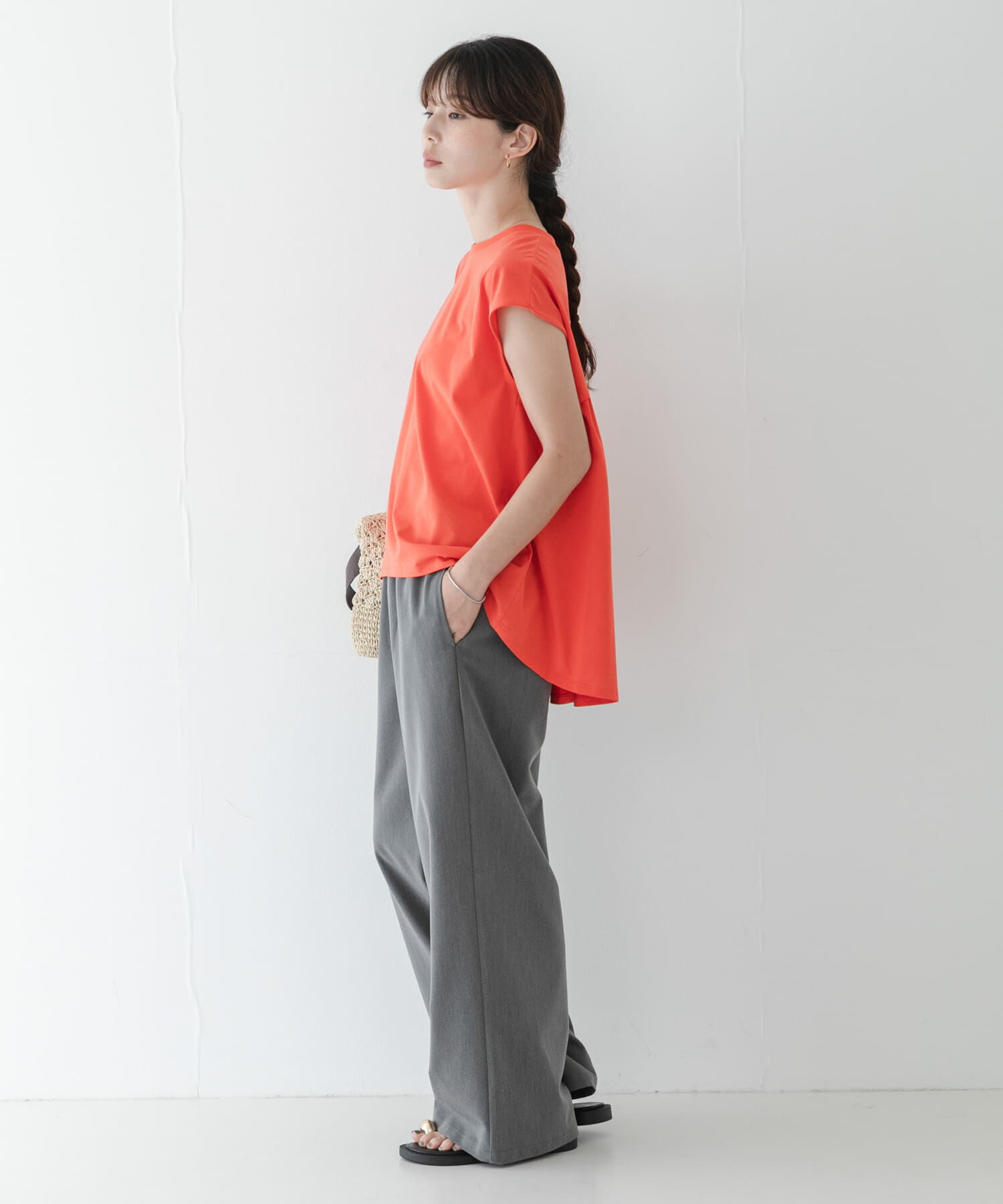 Sonny Label 「接触冷感バックフレアフレンチTシャツ」|Tシャツ・カットソー|