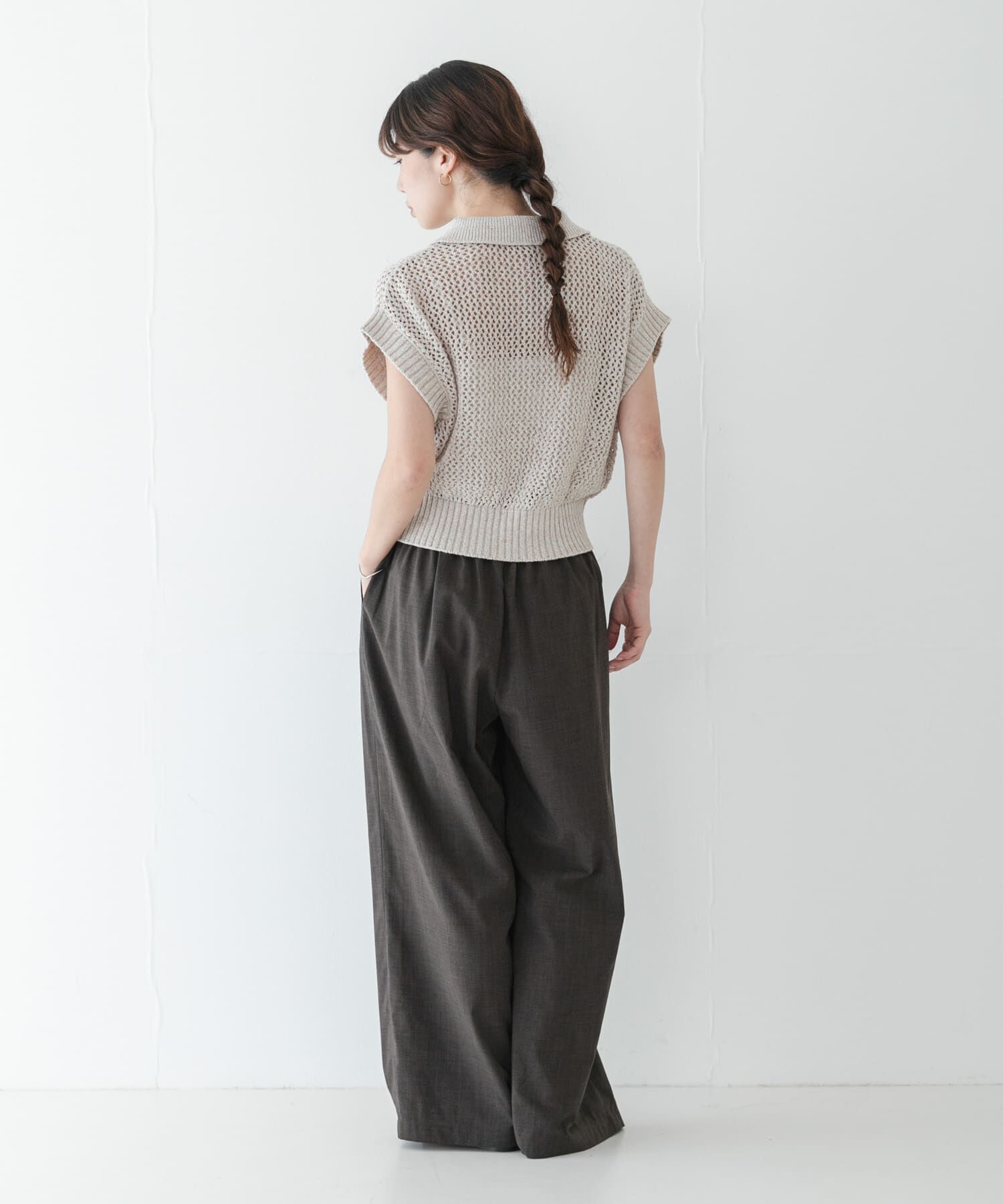 Sonny Label 「襟付きメッシュニットプルオーバー」|ニット・セーター|