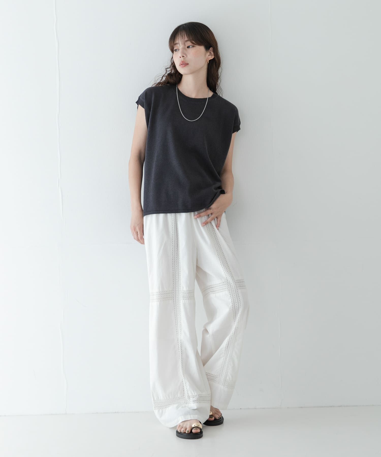 Sonny Label 「リネンライクフレンチスリーブサマーニットプルオーバー」|ニット・セーター|
