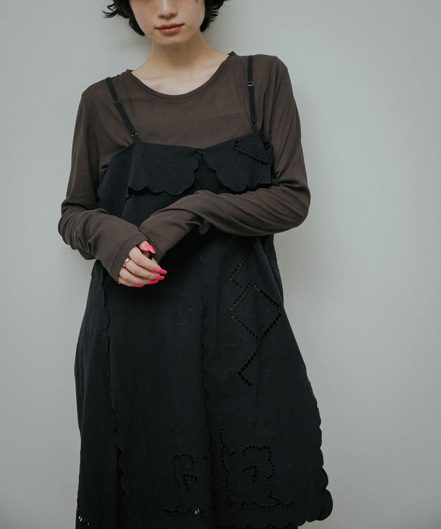 URBAN RESEARCH DOORS「Cotton Embroidery Tunic」|その他|ブラック