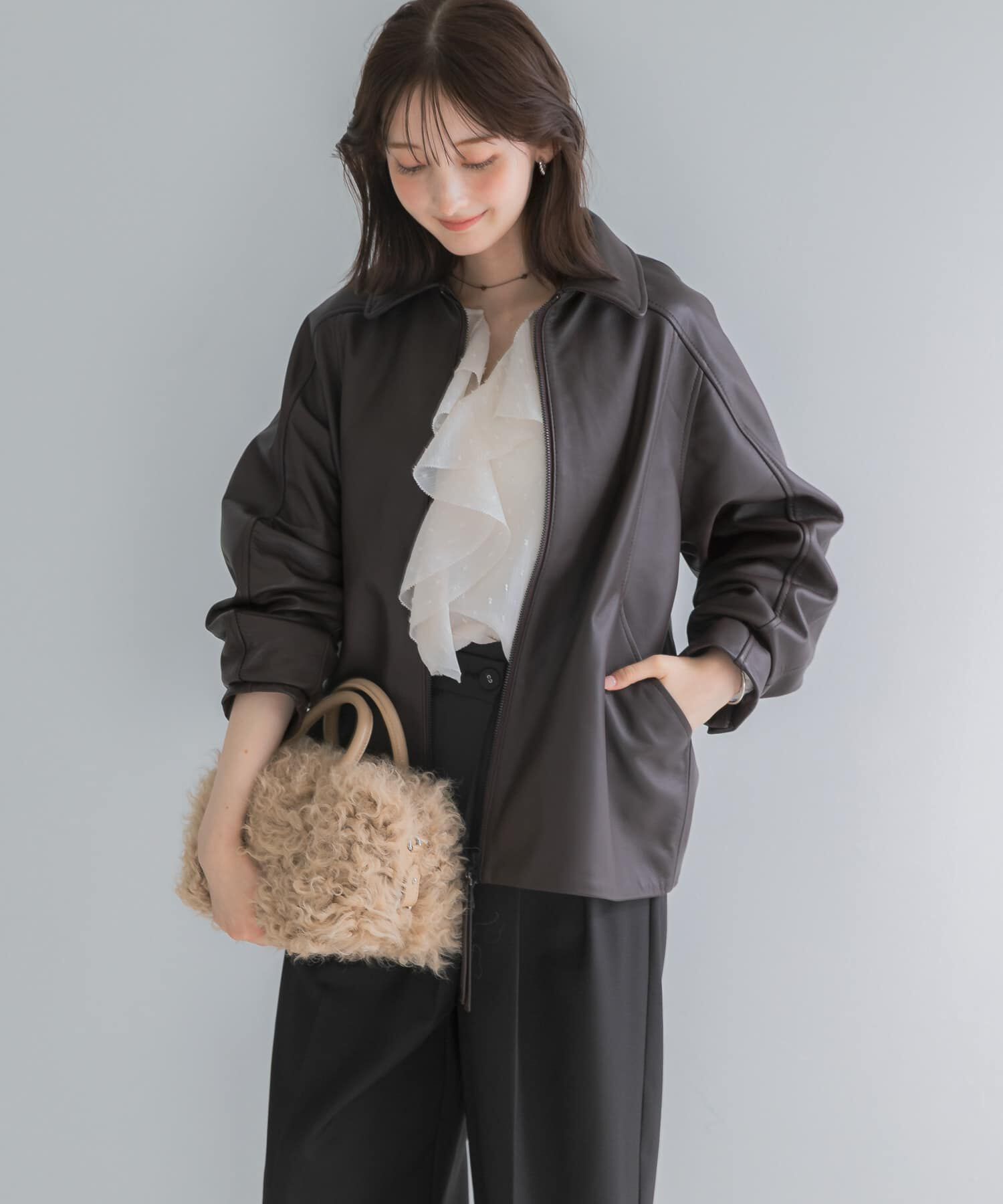 URBAN RESEARCH ROSSO「シープレザーzipブルゾン」|その他|
