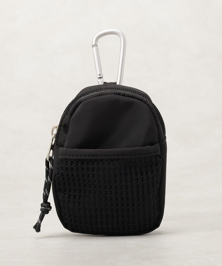 earth music&ecology「カラビナ付メッシュポーチ」|ポーチ|Black