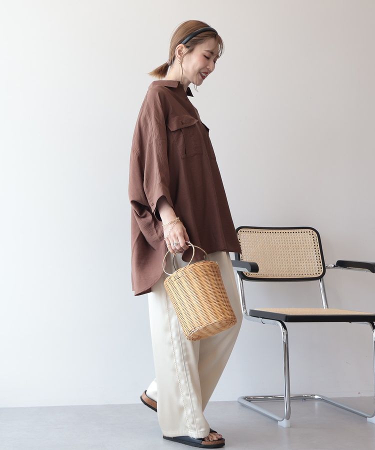 AMERICAN HOLIC「【WEB限定】接触冷感Wポケットシャツチュニック」|シャツ・ブラウス|