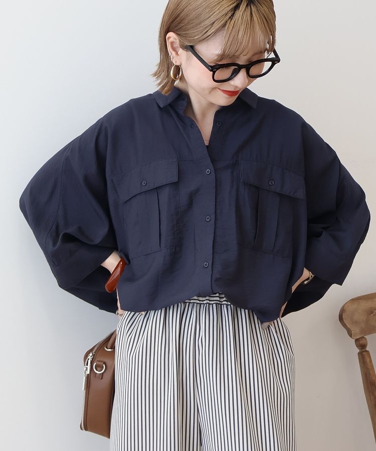 AMERICAN HOLIC「【WEB限定】接触冷感Wポケットシャツチュニック」|シャツ・ブラウス|