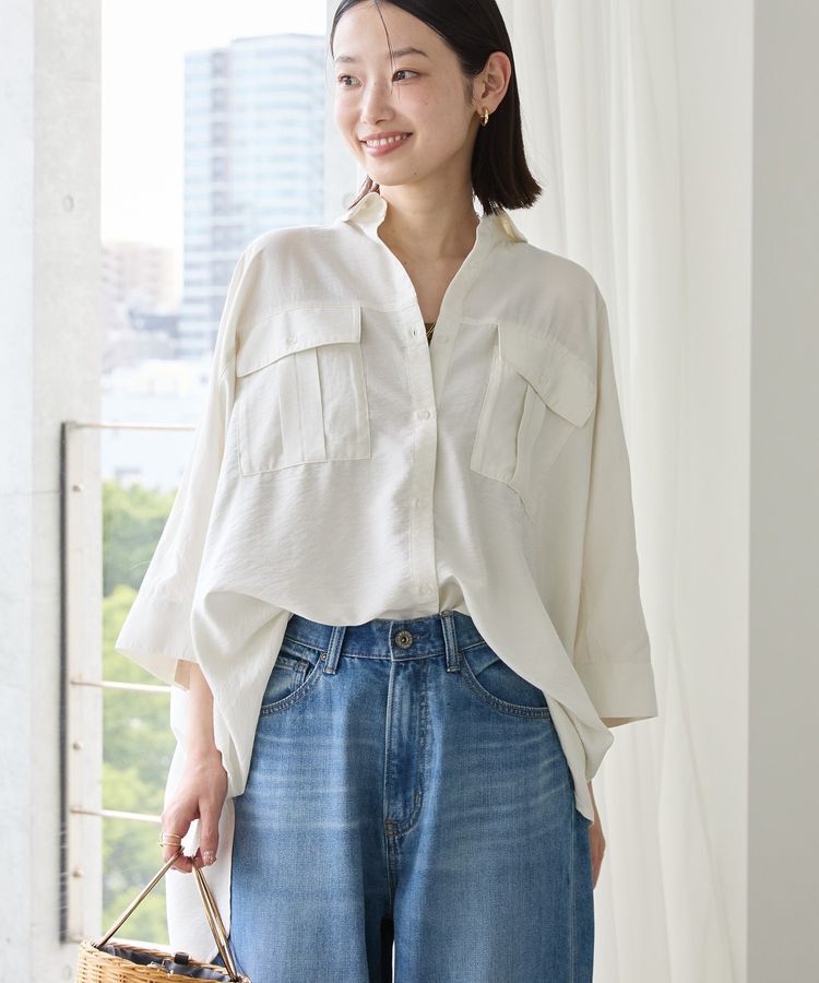AMERICAN HOLIC「【WEB限定】接触冷感Wポケットシャツチュニック」|シャツ・ブラウス|