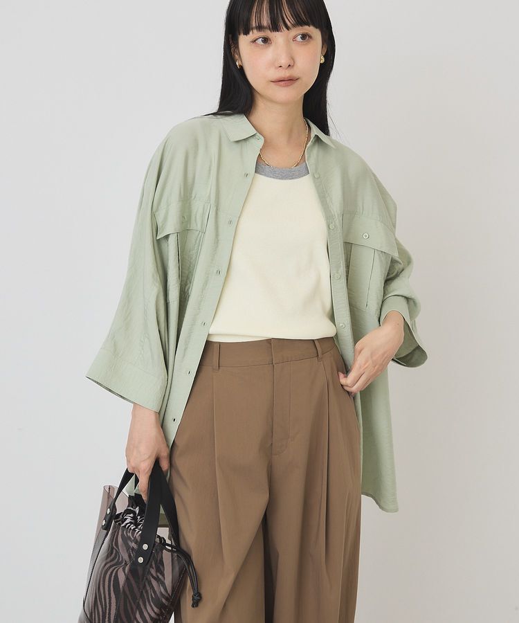 AMERICAN HOLIC「【WEB限定】接触冷感Wポケットシャツチュニック」|シャツ・ブラウス|