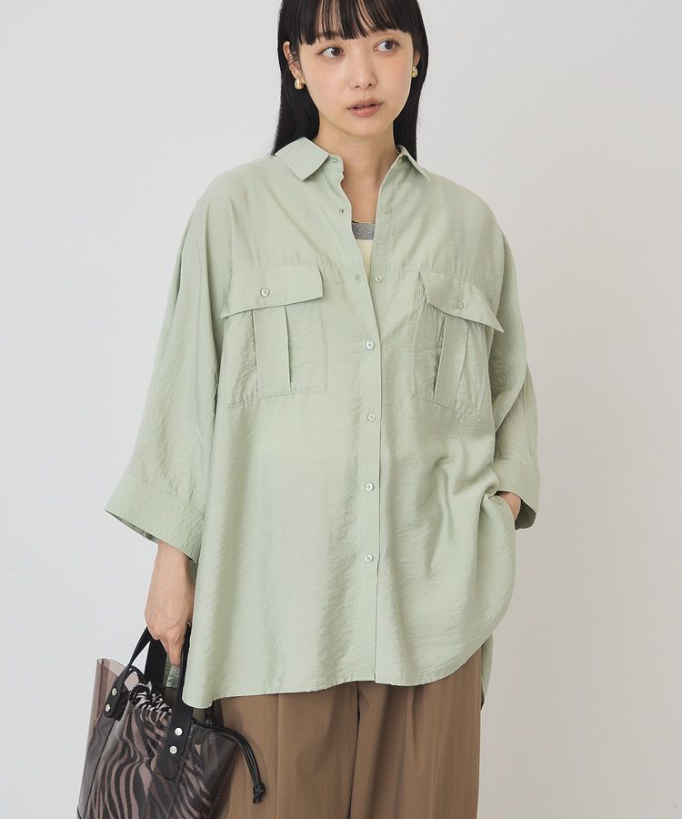 AMERICAN HOLIC「【WEB限定】接触冷感Wポケットシャツチュニック」|シャツ・ブラウス|