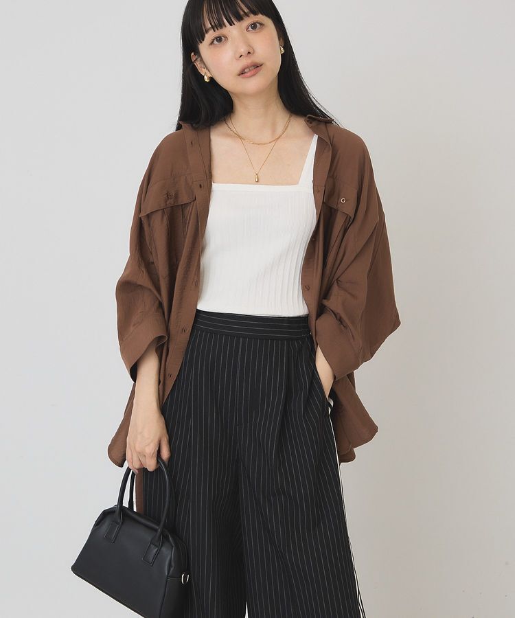 AMERICAN HOLIC「【WEB限定】接触冷感Wポケットシャツチュニック」|シャツ・ブラウス|