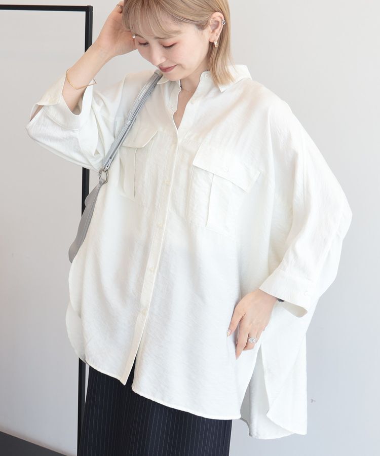 AMERICAN HOLIC「【WEB限定】接触冷感Wポケットシャツチュニック」|シャツ・ブラウス|