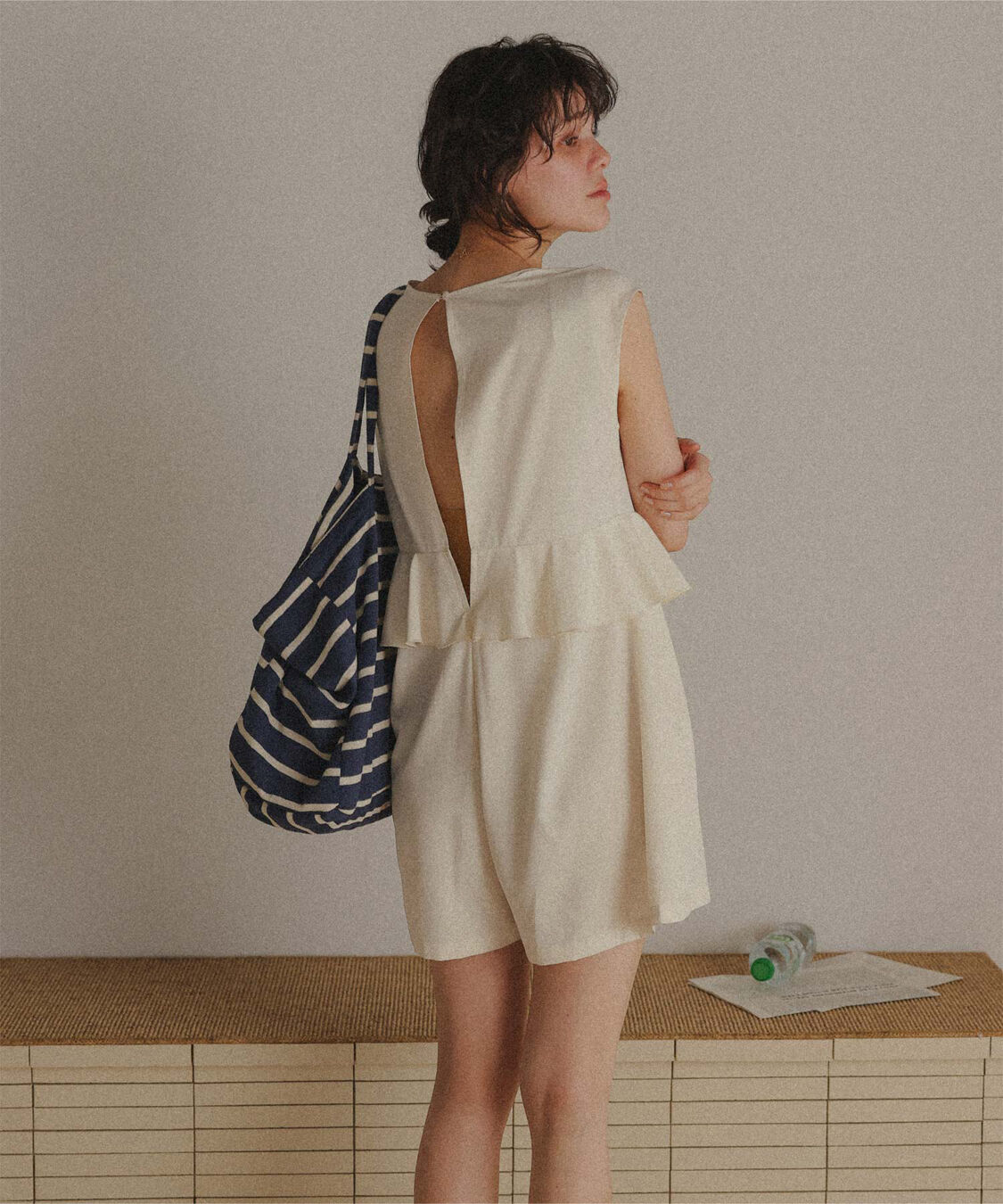 titivate「ペプラムフレアデザインオールインワン/ワンピース水着」|コンビネゾン|