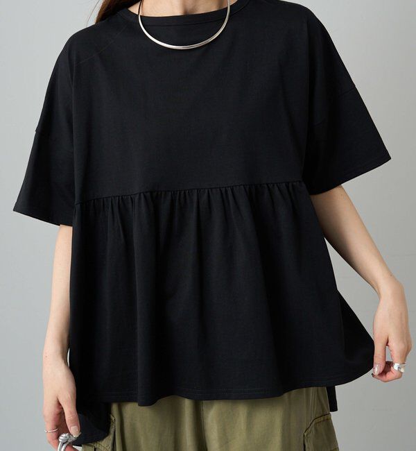  「《リバイバル》【WEB限定/Du noir】バックリボンペプラムTシャツ」|シャツ・ブラウス|