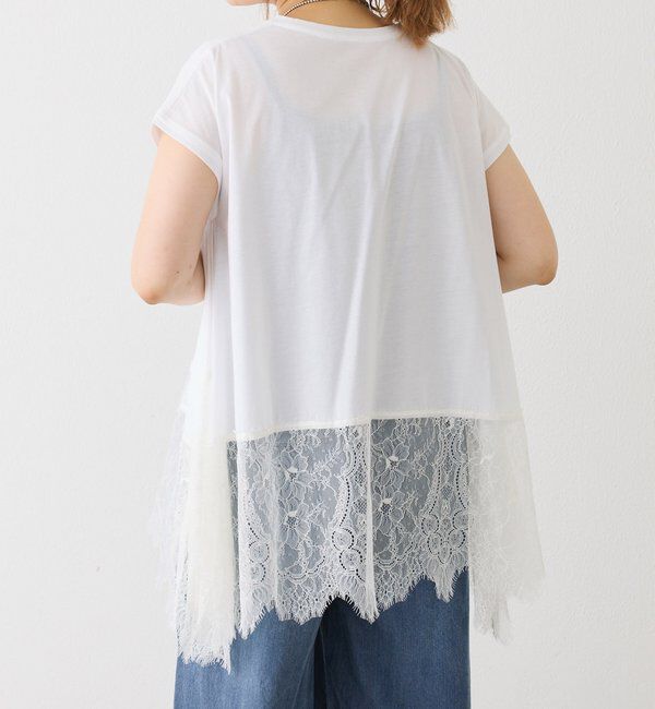  「レースヘムシルケットTシャツ」|Tシャツ・カットソー|