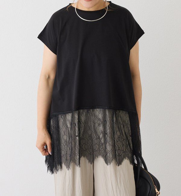 「レースヘムシルケットTシャツ」|Tシャツ・カットソー|