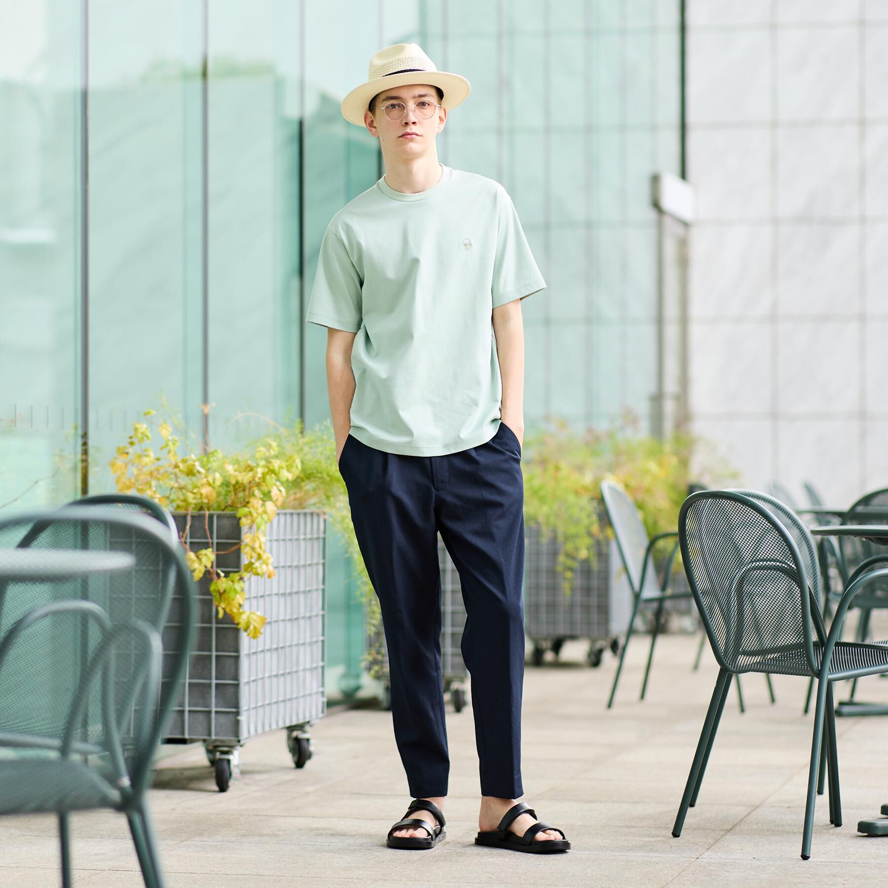 TAKEO KIKUCHI「ワンストローク刺繍 半袖 Tシャツ」|Tシャツ・カットソー|