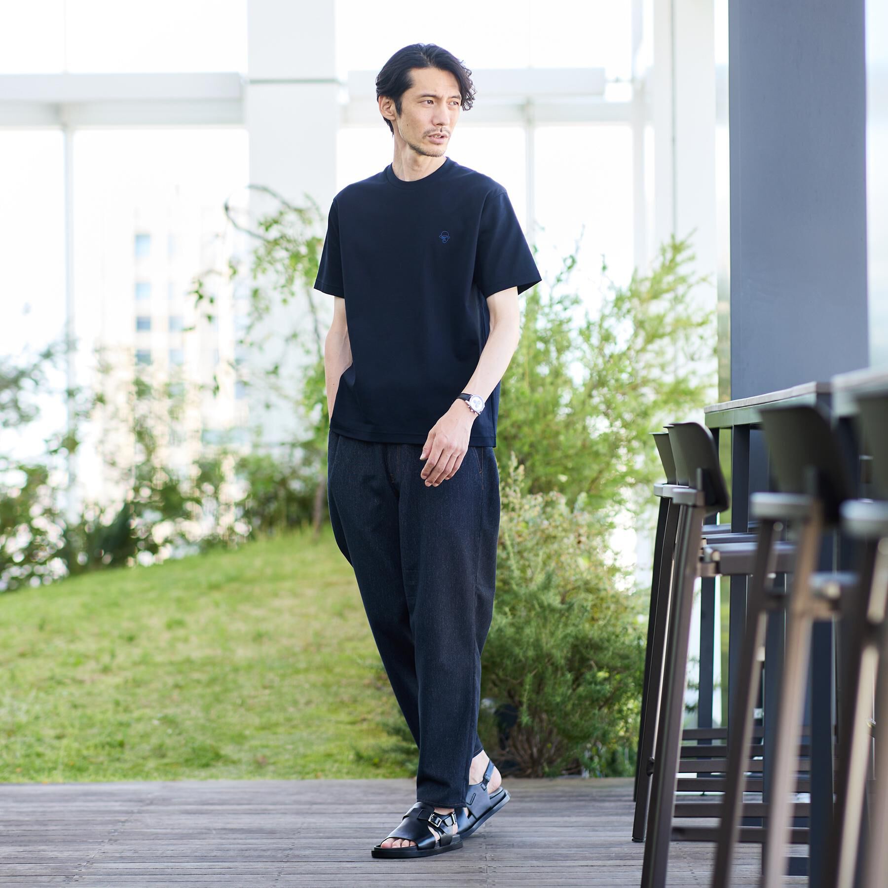 TAKEO KIKUCHI「ワンストローク刺繍 半袖 Tシャツ」|Tシャツ・カットソー|