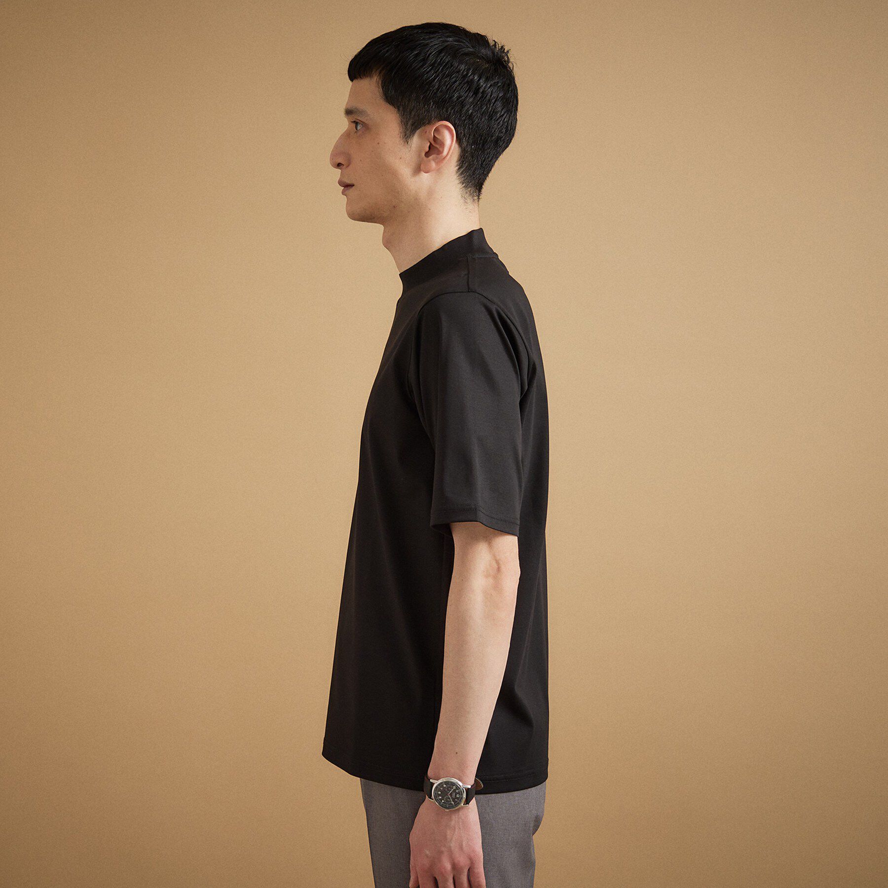TAKEO KIKUCHI「【接触冷感】アイスクリアコットン モックネック Tシャツ」|Tシャツ・カットソー|