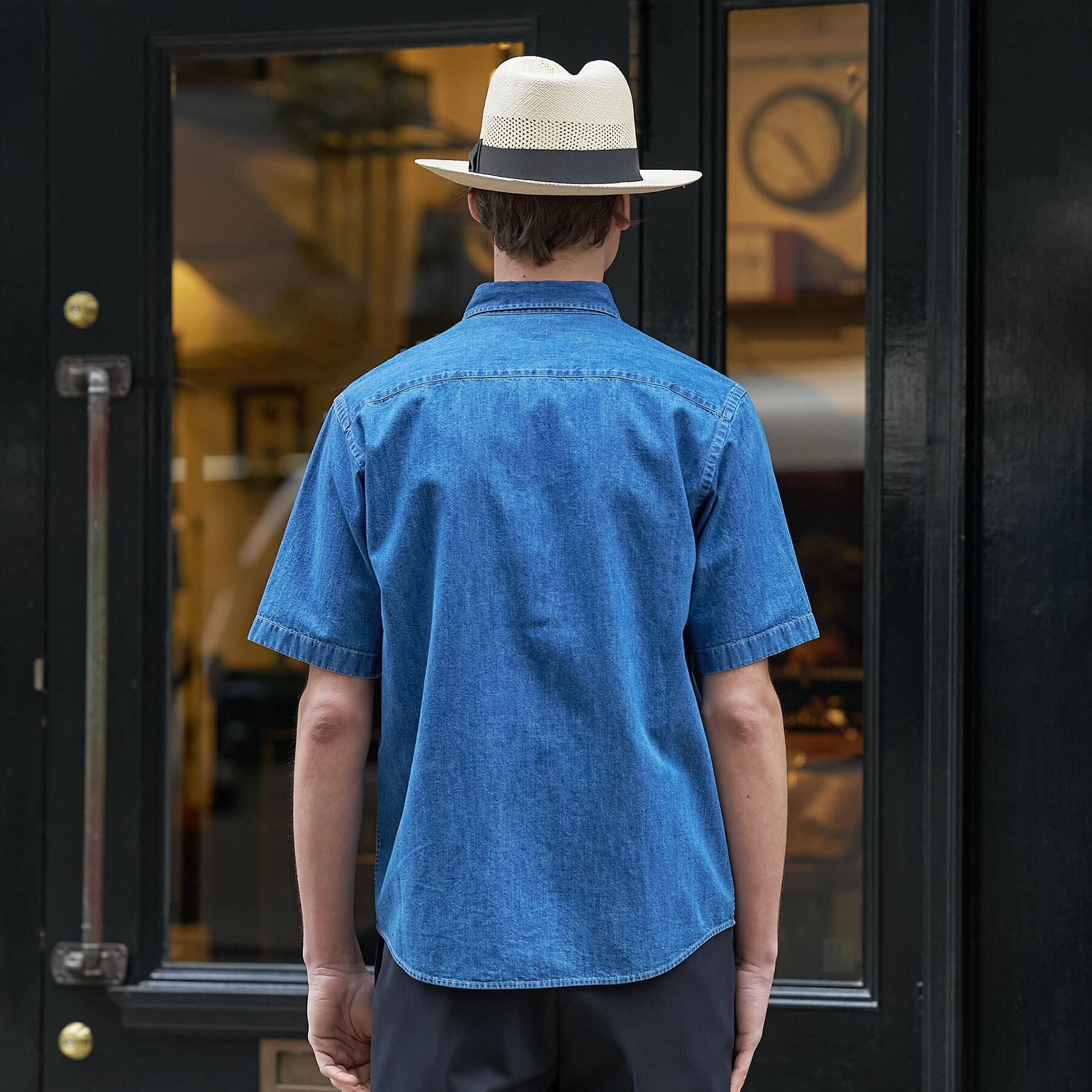 TAKEO KIKUCHI「【BOWLER HAT LABEL】ボーラーハットウォーカー刺繍 半袖デニムシャツ」|シャツ・ブラウス|