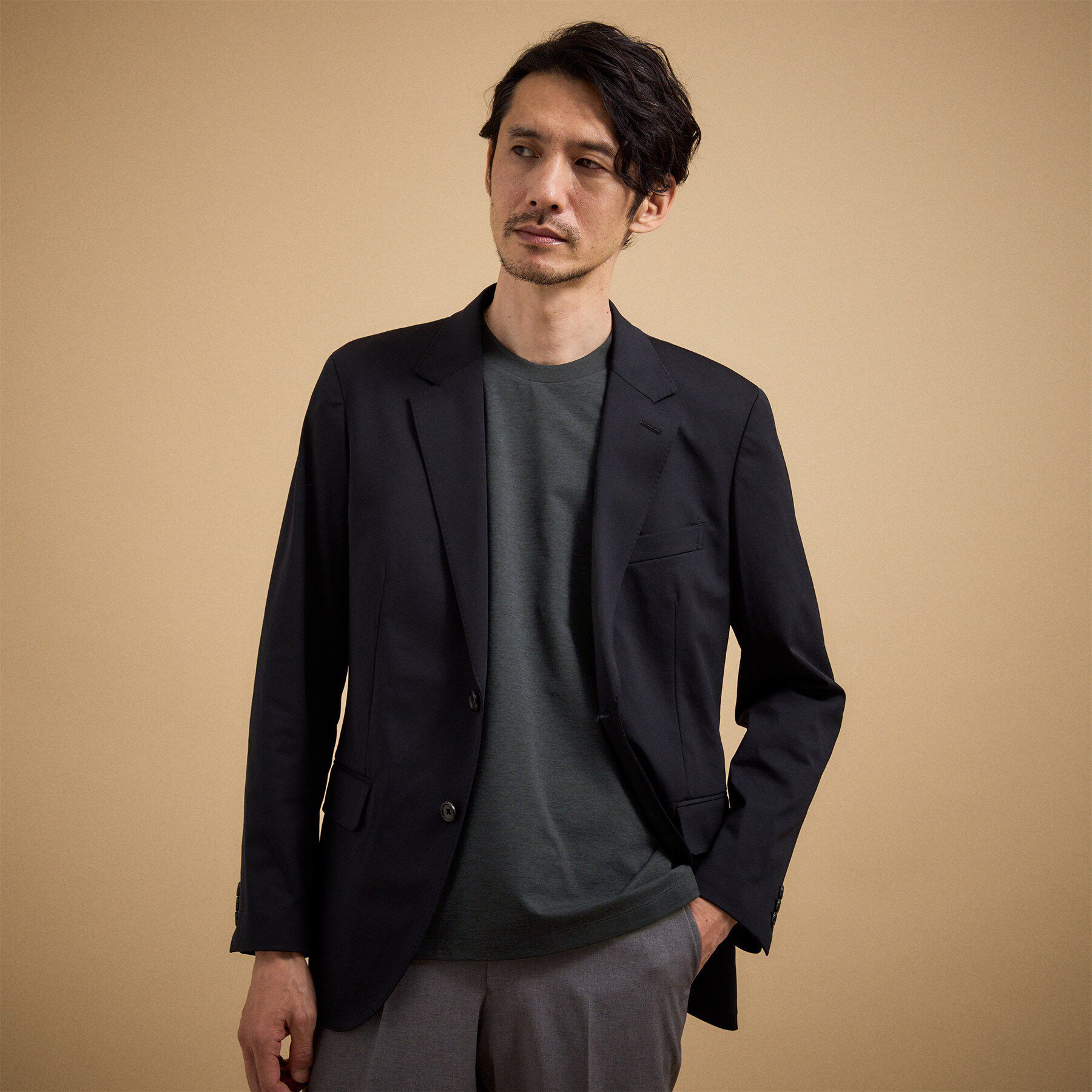 TAKEO KIKUCHI「【汗染み軽減/接触冷感】テーラード Tシャツ」|Tシャツ・カットソー|