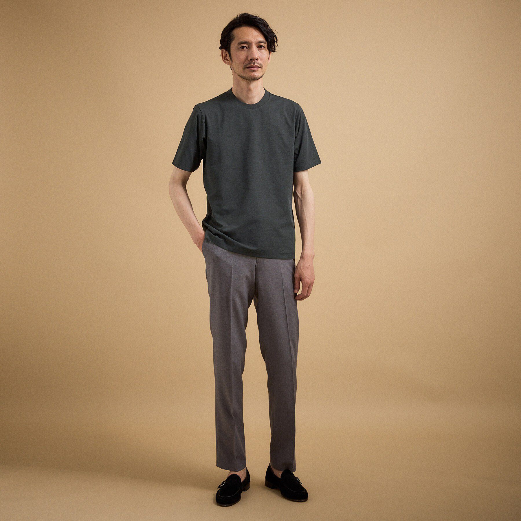 TAKEO KIKUCHI「【汗染み軽減/接触冷感】テーラード Tシャツ」|Tシャツ・カットソー|