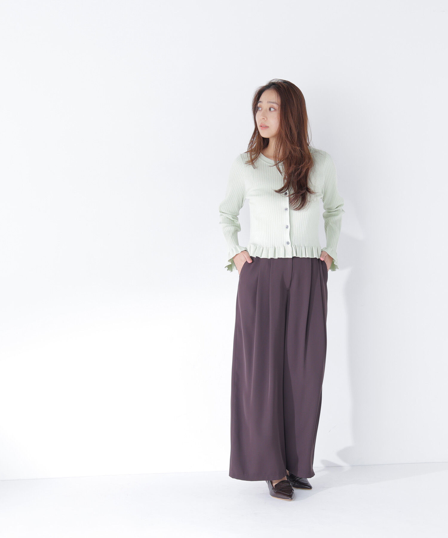  「ボリュームフレアワイドパンツ」|その他|