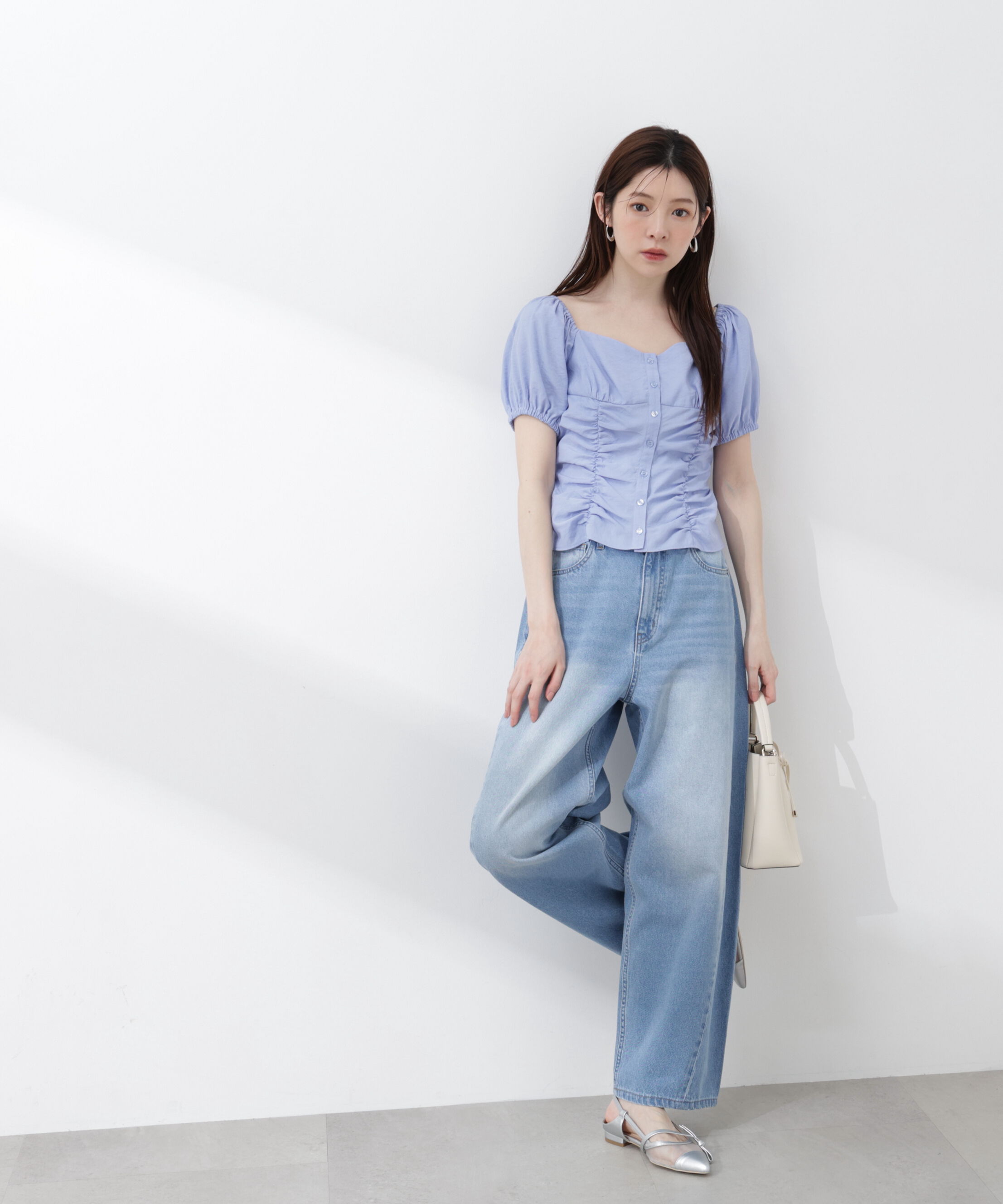 PROPORTION BODY DRESSING「〈a/mie〉ワイドバレルパンツ 26SS」|その他|ブルー①
