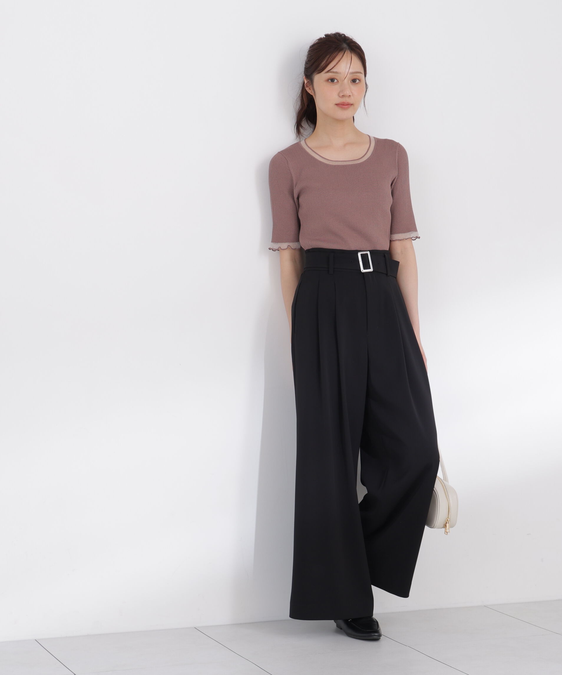 PROPORTION BODY DRESSING「＜a/mie＞ベルト付き2タックワイドパンツ」|その他|