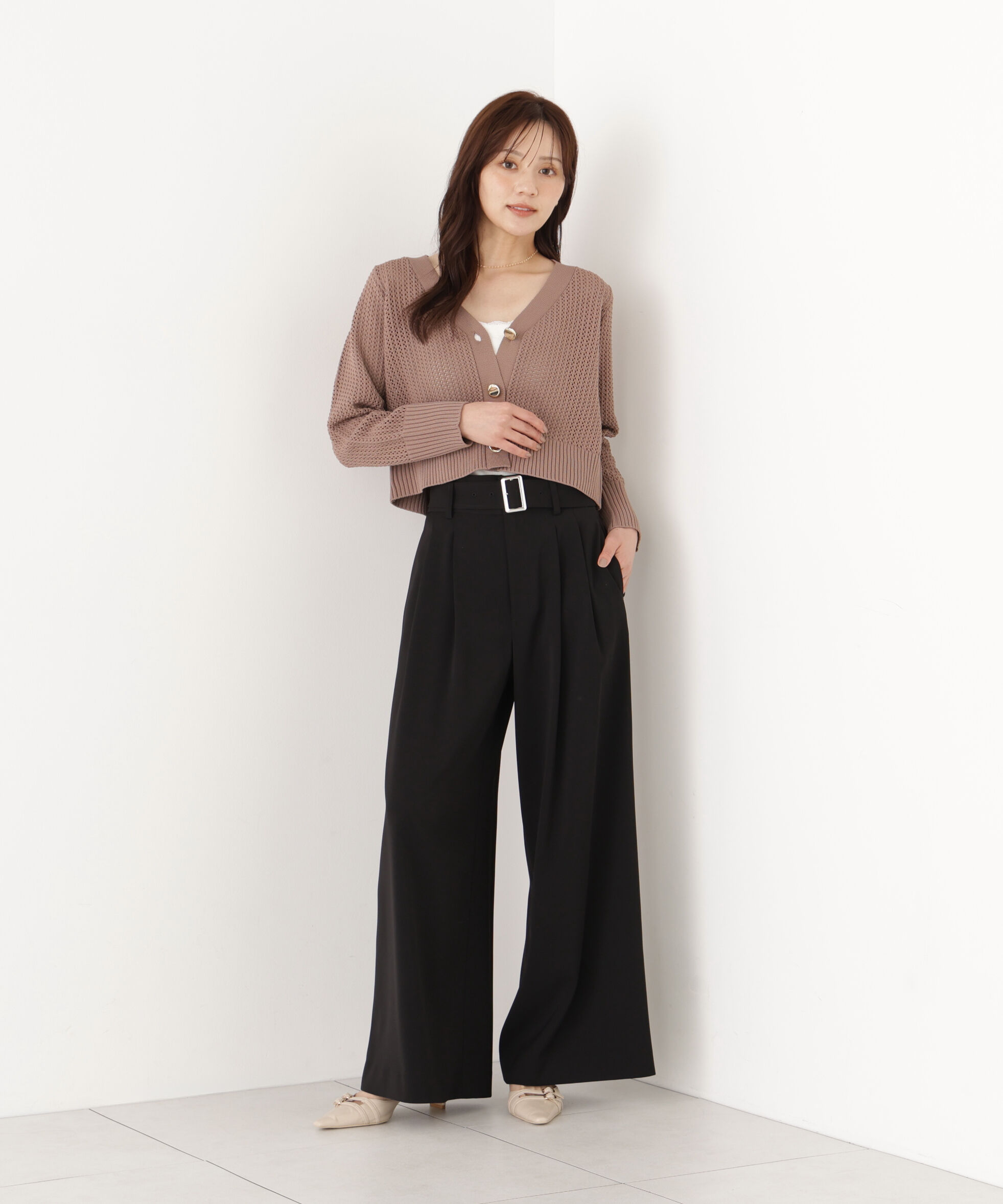 PROPORTION BODY DRESSING「＜a/mie＞ベルト付き2タックワイドパンツ」|その他|
