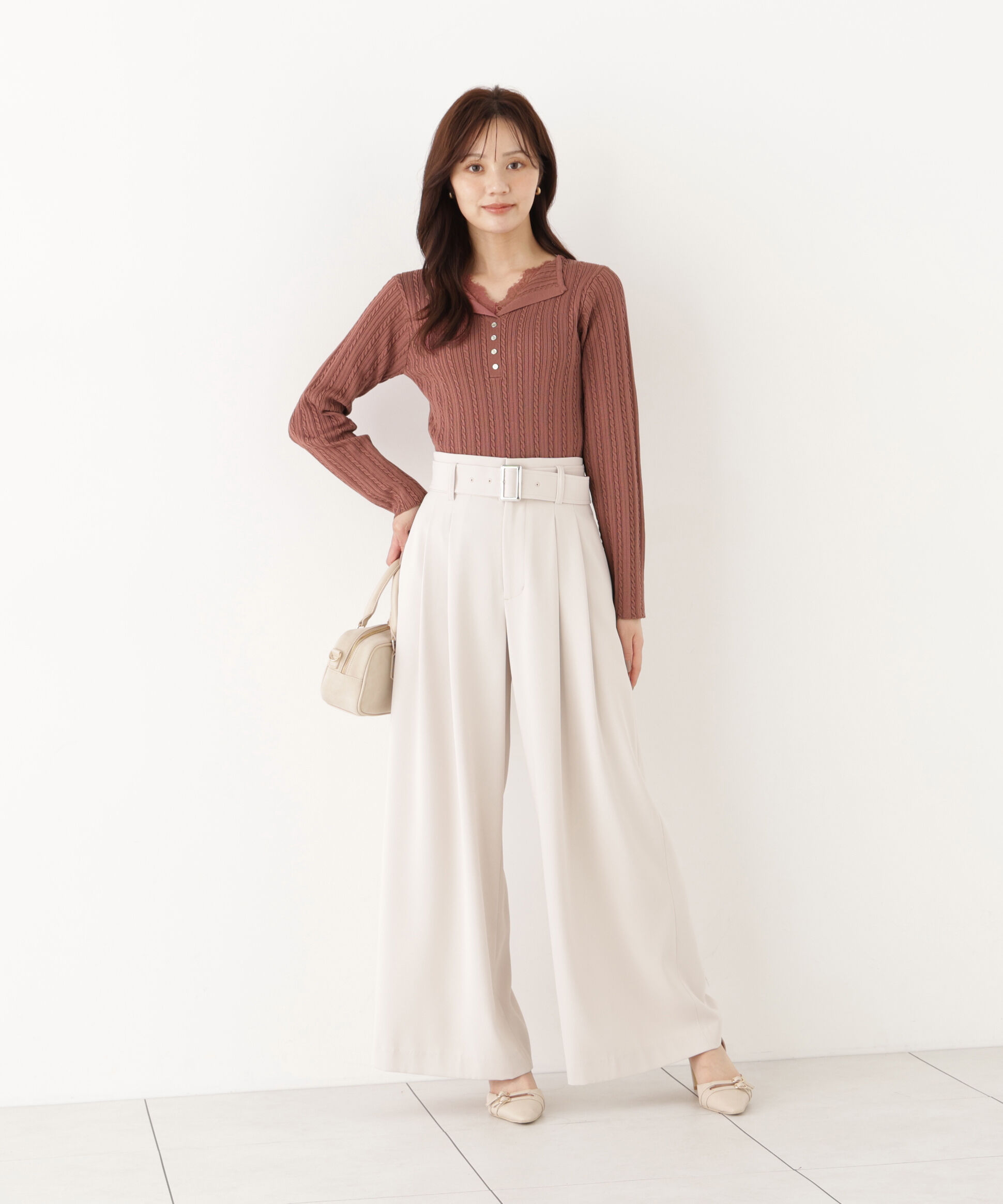 PROPORTION BODY DRESSING「＜a/mie＞ベルト付き2タックワイドパンツ」|その他|