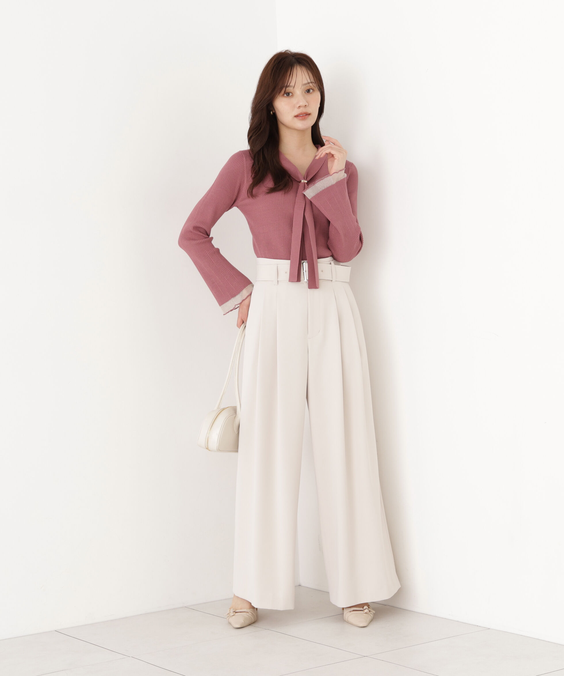 PROPORTION BODY DRESSING「＜a/mie＞ベルト付き2タックワイドパンツ」|その他|