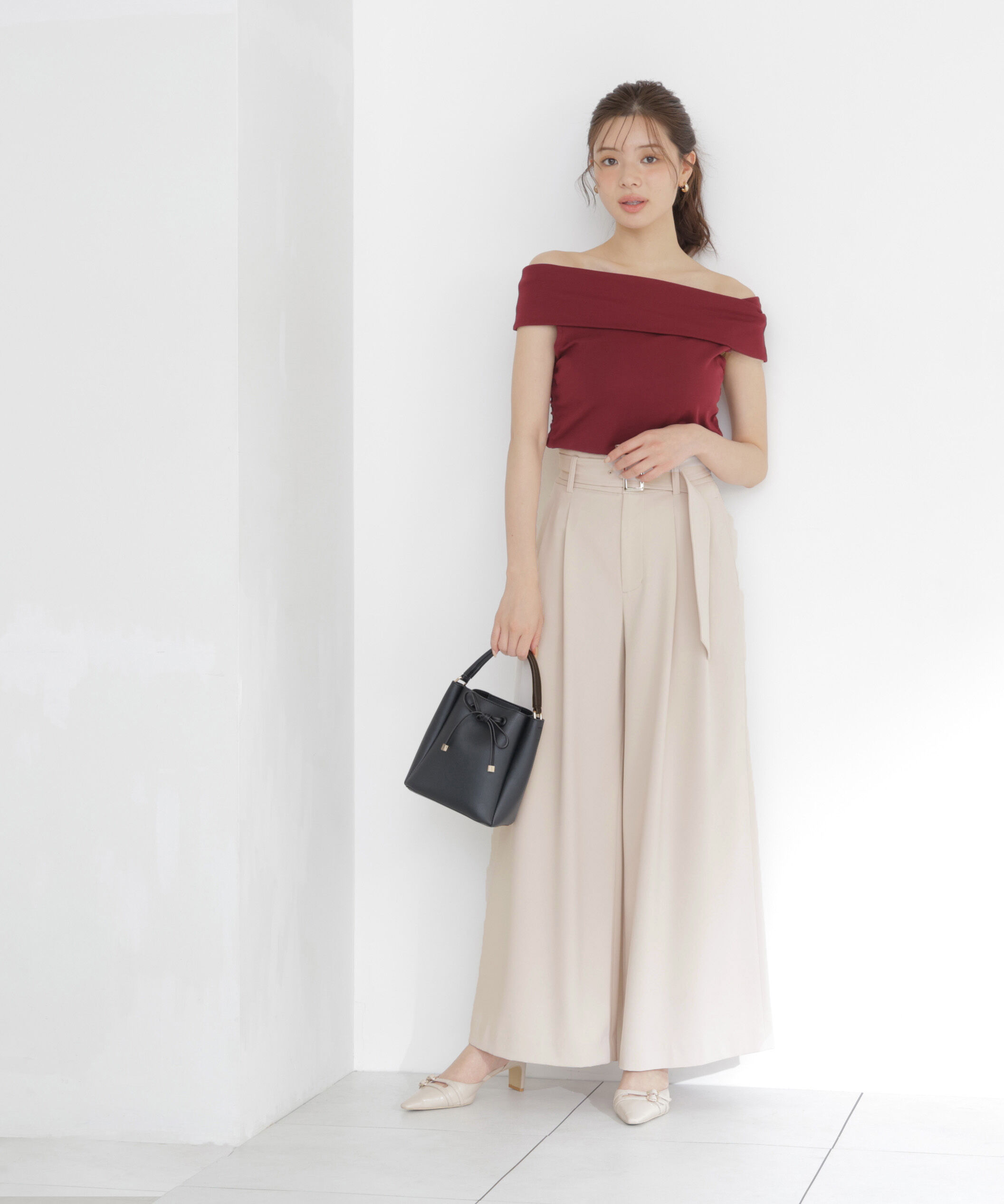 PROPORTION BODY DRESSING「＜a/mie＞ベルト付き2タックワイドパンツ」|その他|
