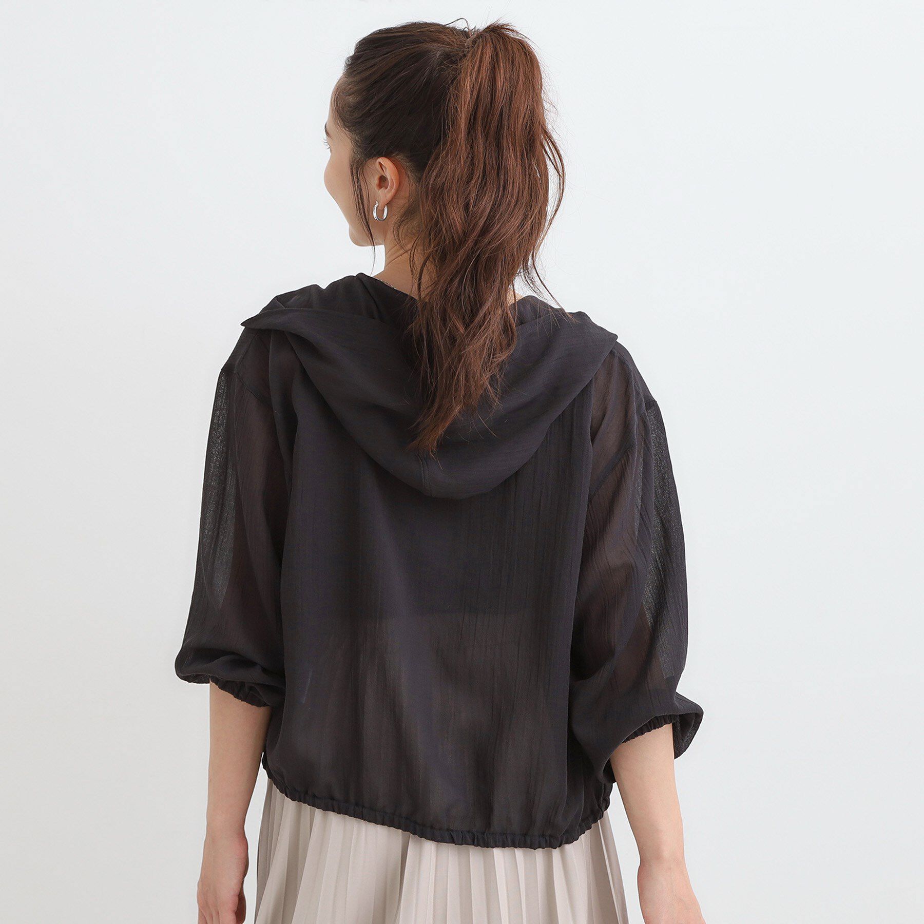SHOO･LA･RUE「【S-LL】大人の抜け感 シアーボイルフーディパーカ」|パーカー|