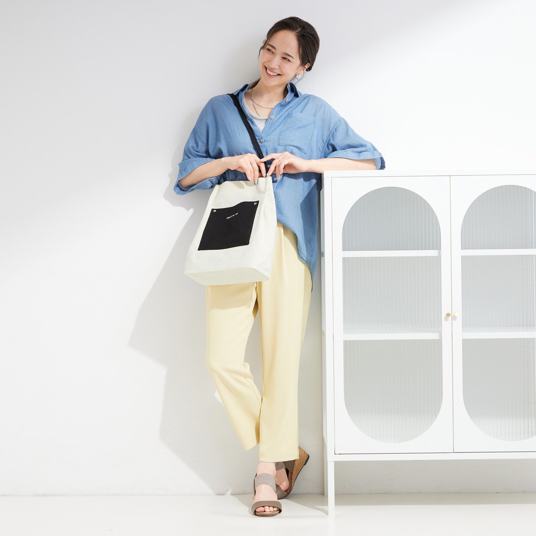 SHOO･LA･RUE「【柄が選べる】肩掛けしやすい キャンバストートバッグ」|トートバッグ|