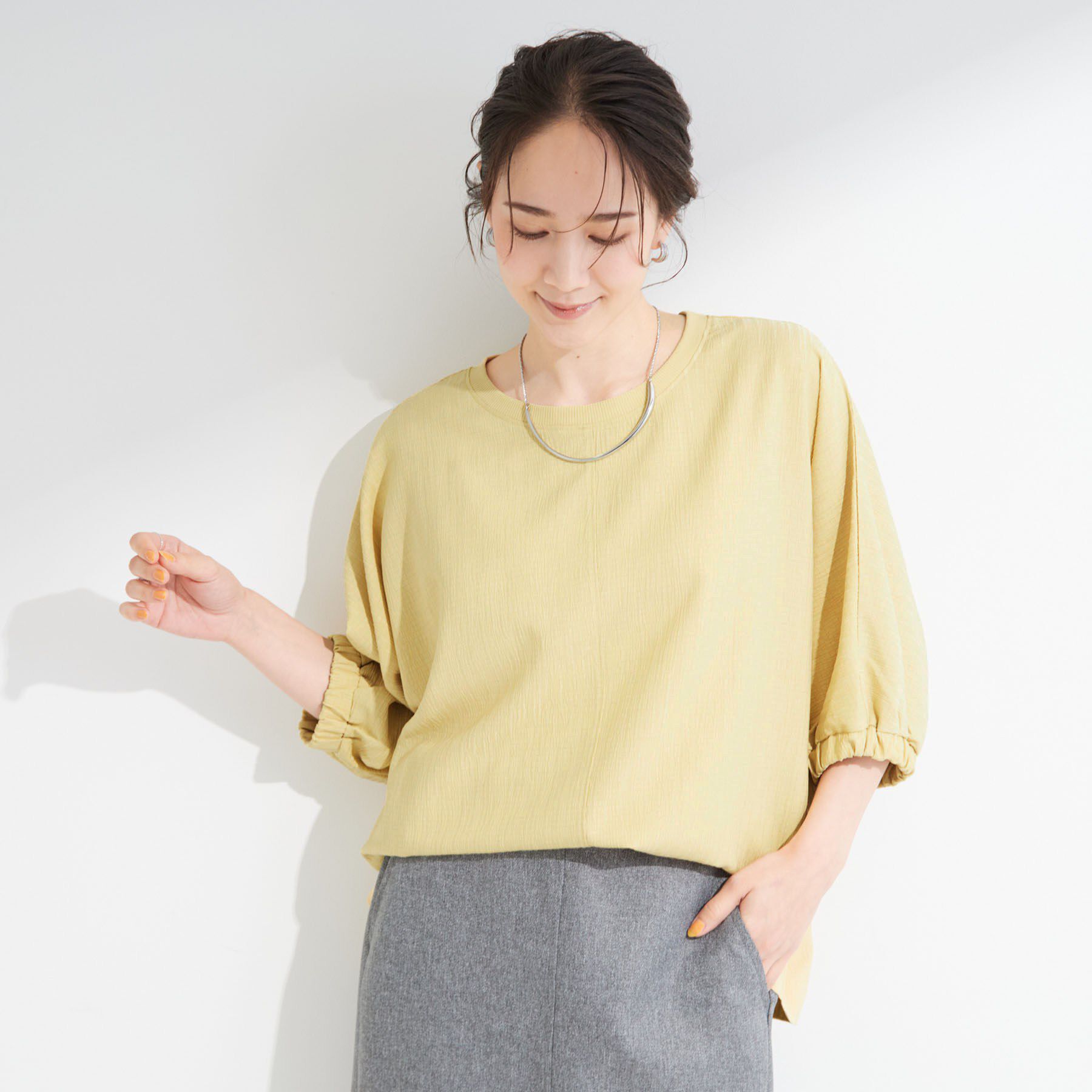 SHOO･LA･RUE「【インせず着られる/洗濯後しわになりにくい】しぼしぼドルマンブラウス」|シャツ・ブラウス|